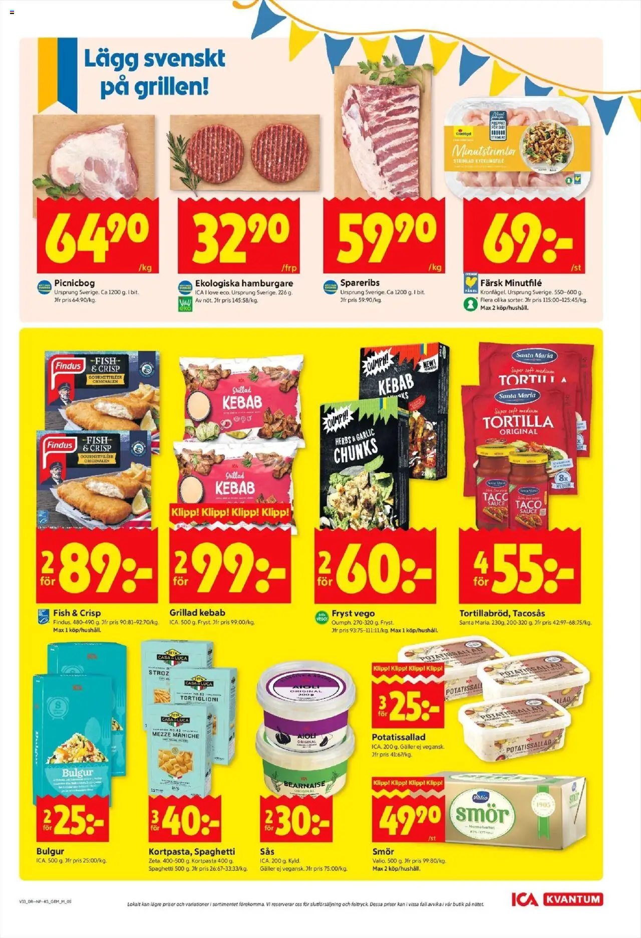 ICA Kvantum reklamblad aktuell från 11.08.2025 | Sida: 5 | Produkter: Tacosås, Hamburgare, Aioli, Smör