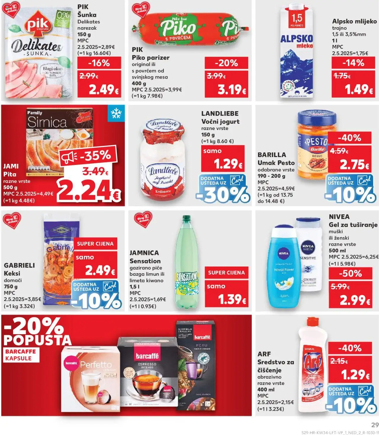 Kaufland katalog | vrijedi od 20.08.2025 | Stranica: 29 | Proizvodi: Jogurt, Šunka, Jamnica, Umak
