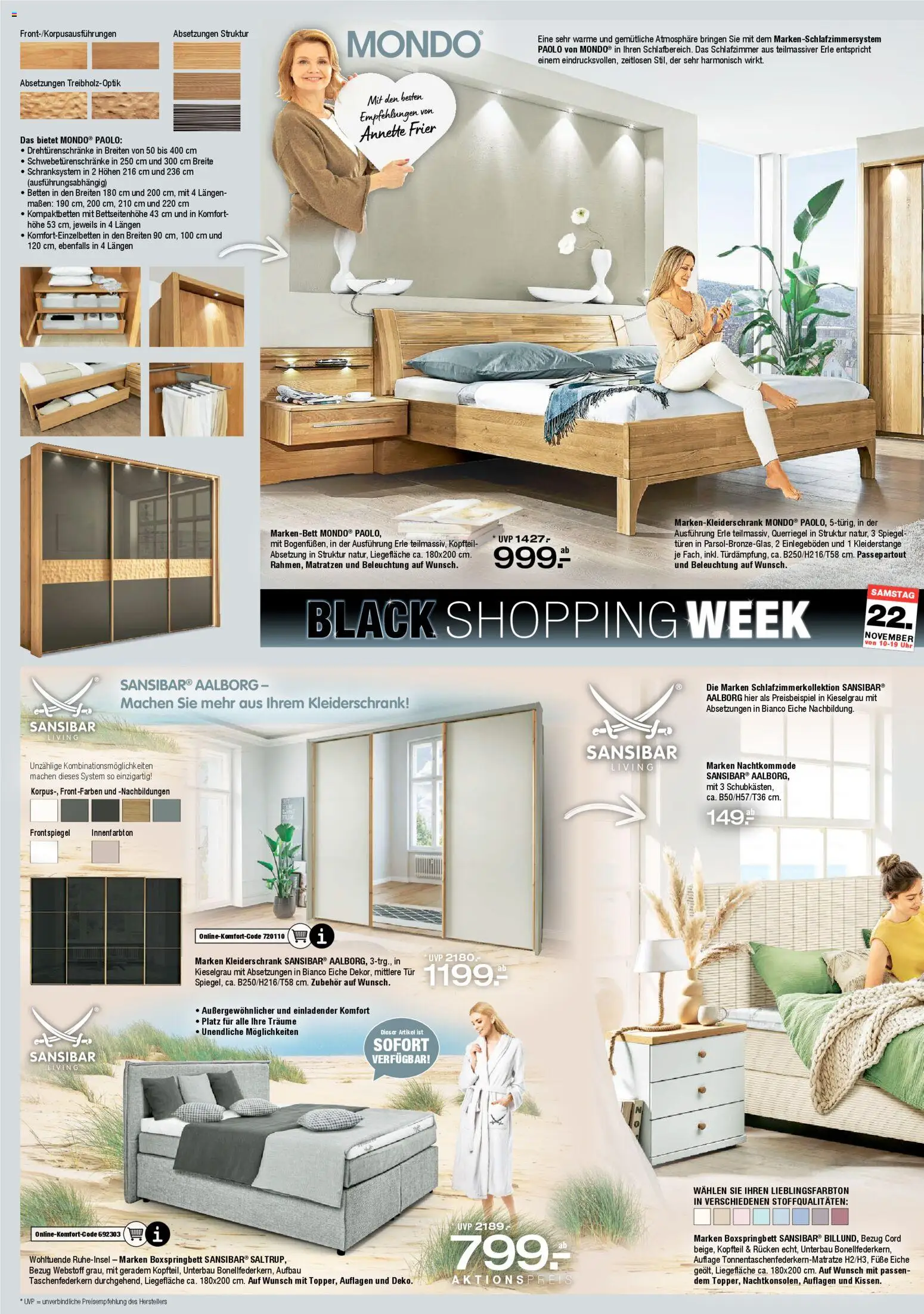 Ostermann - Black Friday – gültig ab 22.11.2025 | Seite: 8 | Produkte: Kleiderschrank, Boxspringbett, Spiegel, Uhr