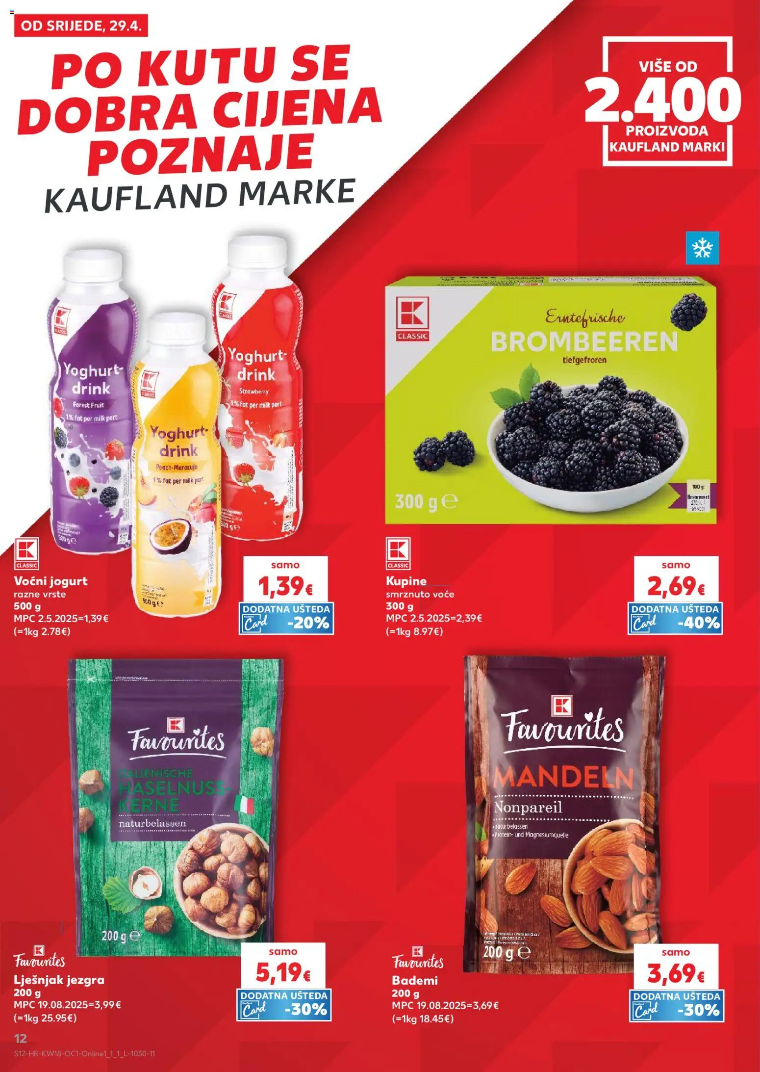 Kaufland katalog | vrijedi od 29.04.2026 | Stranica: 12 | Proizvodi: Jogurt, Voćni jogurt, Lješnjak, Voće