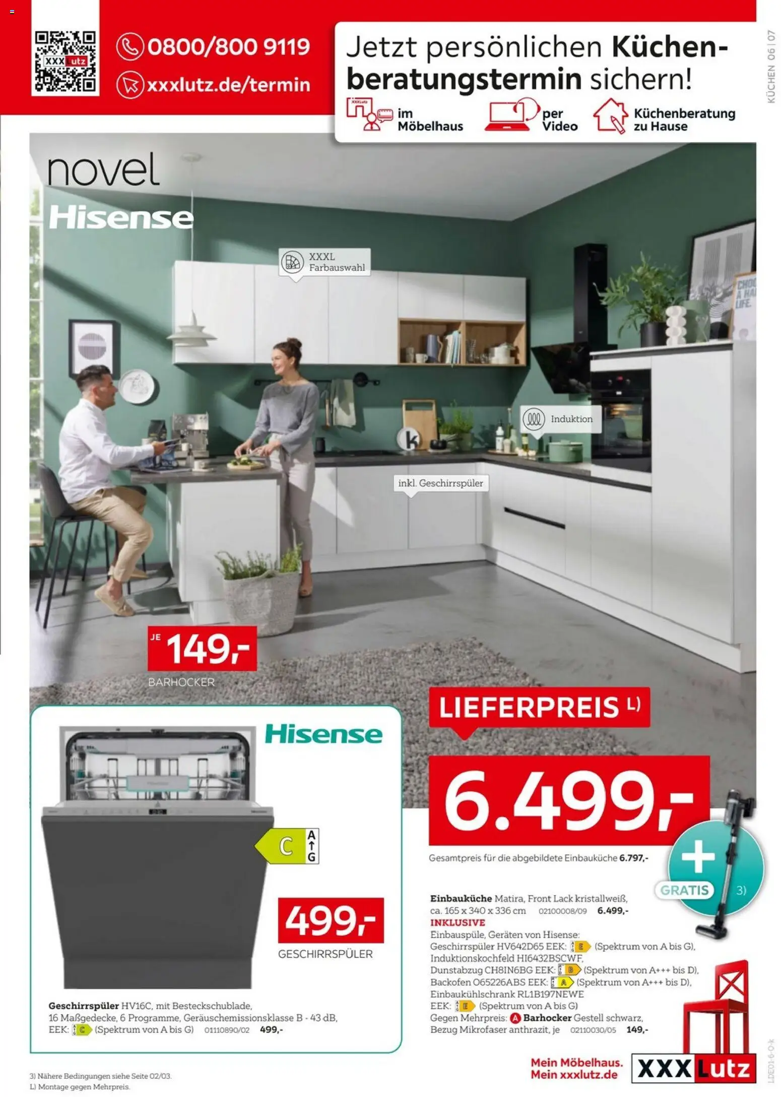 XXXL Lutz - Nr. 1 bei Küchen – gültig ab 27.12.2025 | Seite: 7 | Produkte: Hisense, Backofen, Dunstabzug, Kuchen