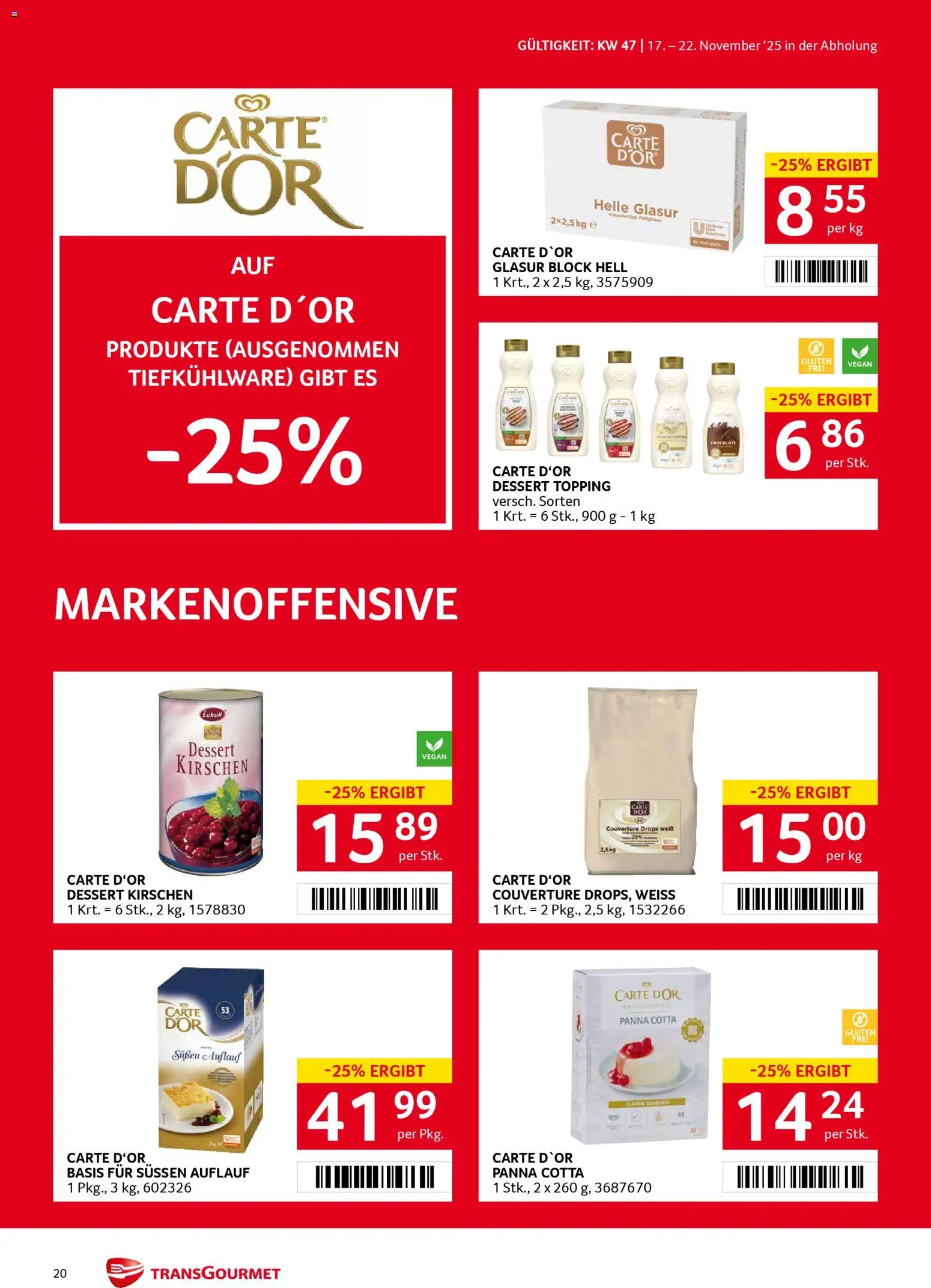 Transgourmet Flugblatt gültig ab 17.11.2025 | Seite: 20