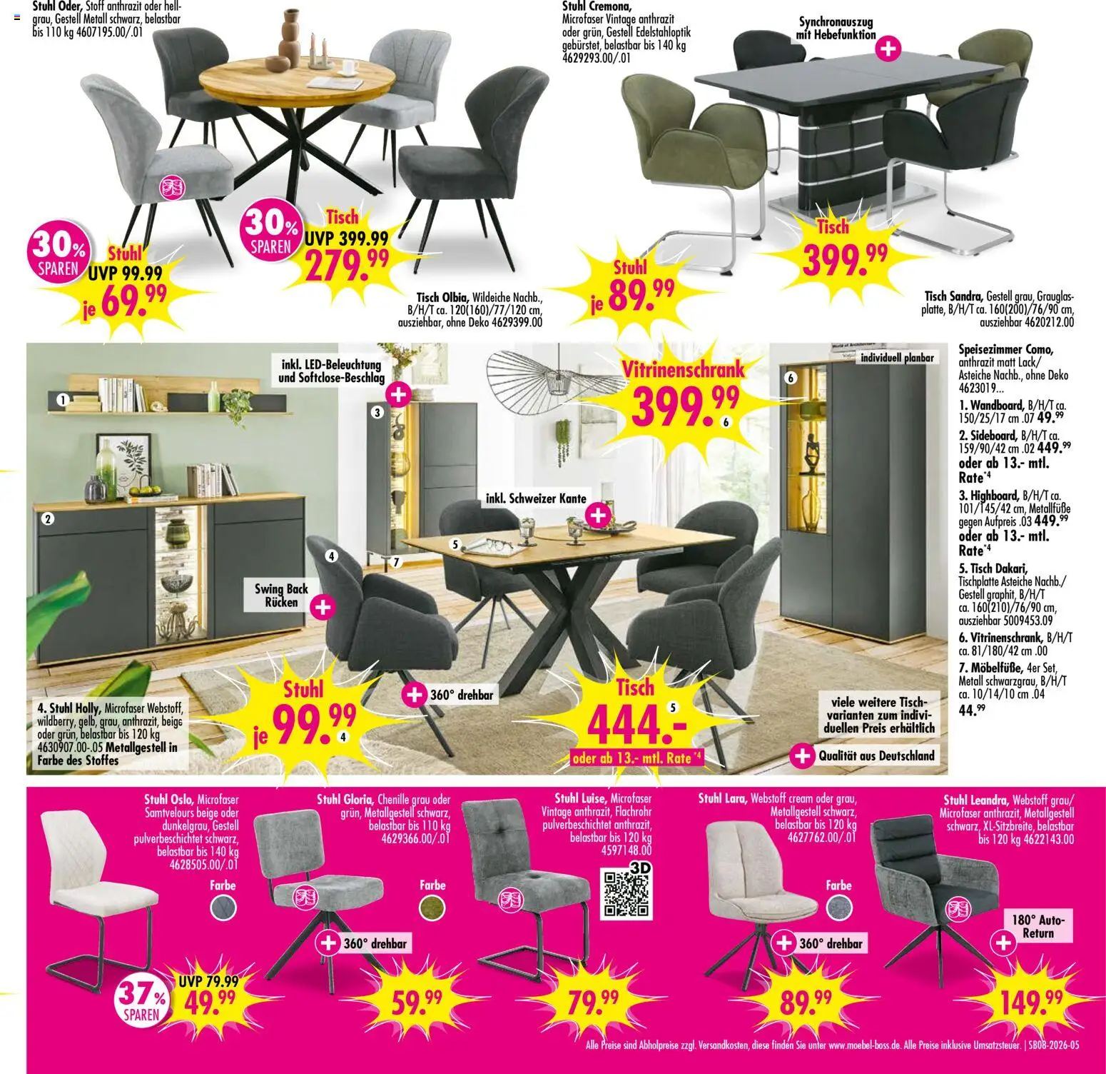 SB Möbel Boss Prospekt Mainz 	  – gültig ab 14.02.2026 | Seite: 5 | Produkte: Vitrinenschrank, Tisch, Stuhl