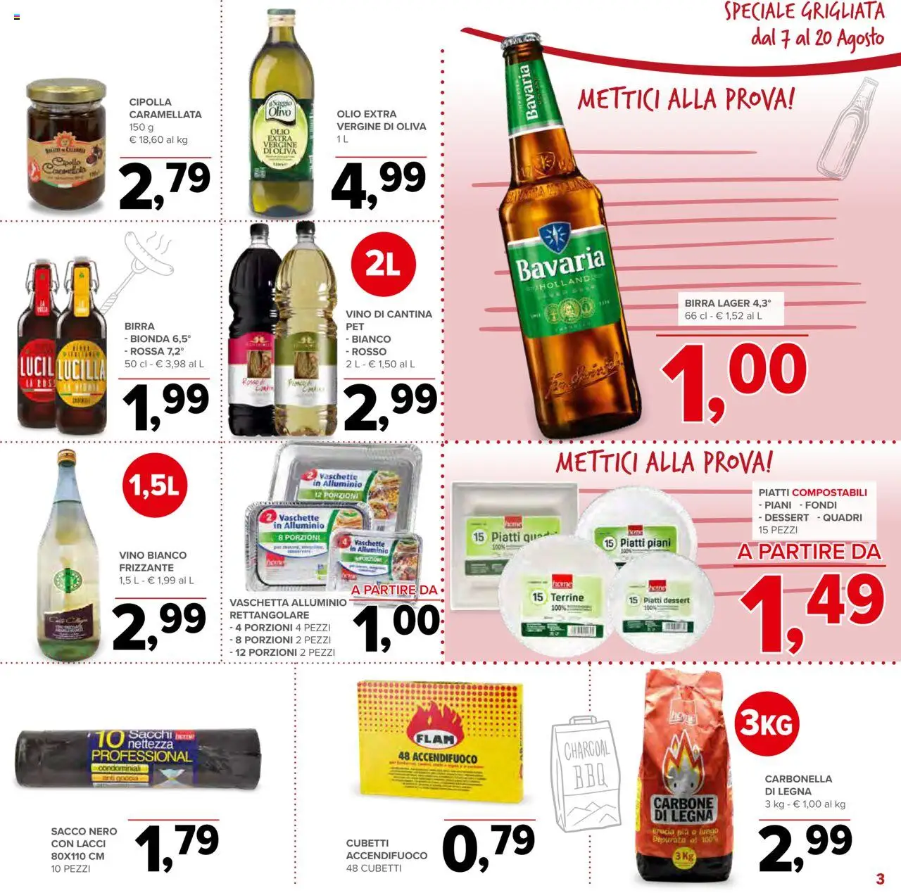 Volantino Todis del 07.08.2025 | Pagina: 3 | Prodotti: Birra, Olio, Olio extra vergine, Alluminio