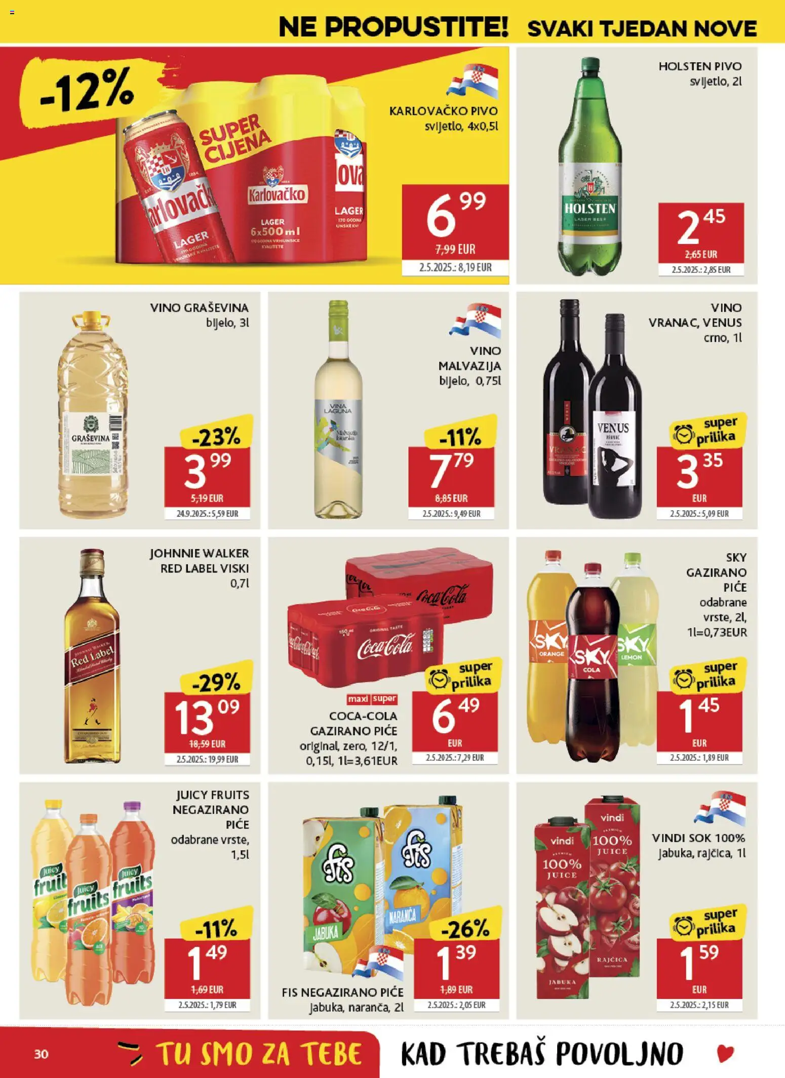 Konzum katalog | vrijedi od 28.01.2026 | Stranica: 30 | Proizvodi: Karlovačko, Pivo, Rajčica, Jabuka