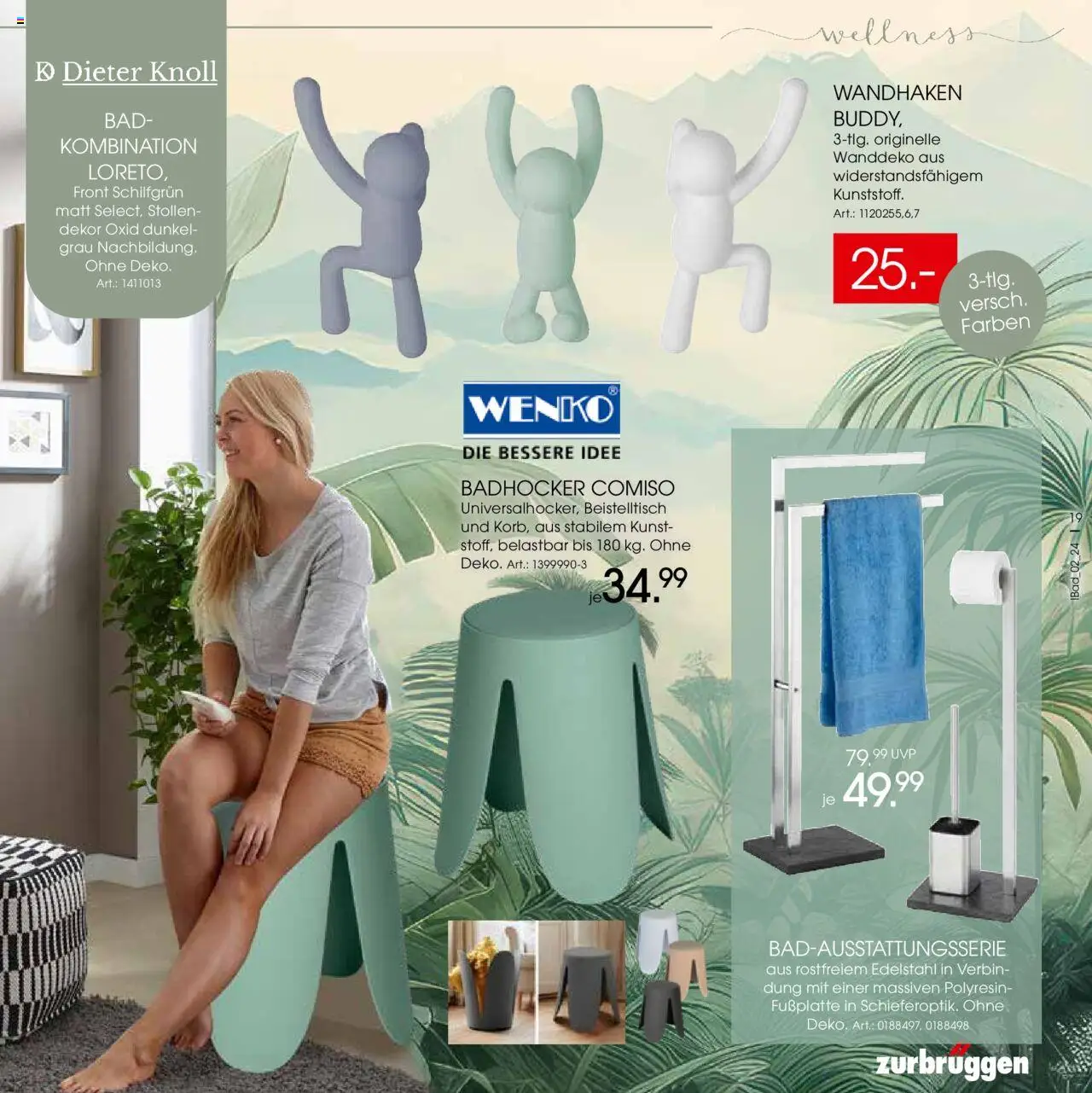 Zurbrüggen - Bad Spezial – gültig ab 11.06.2025 | Seite: 19 | Produkte: Beistelltisch, Bad, Badhocker
