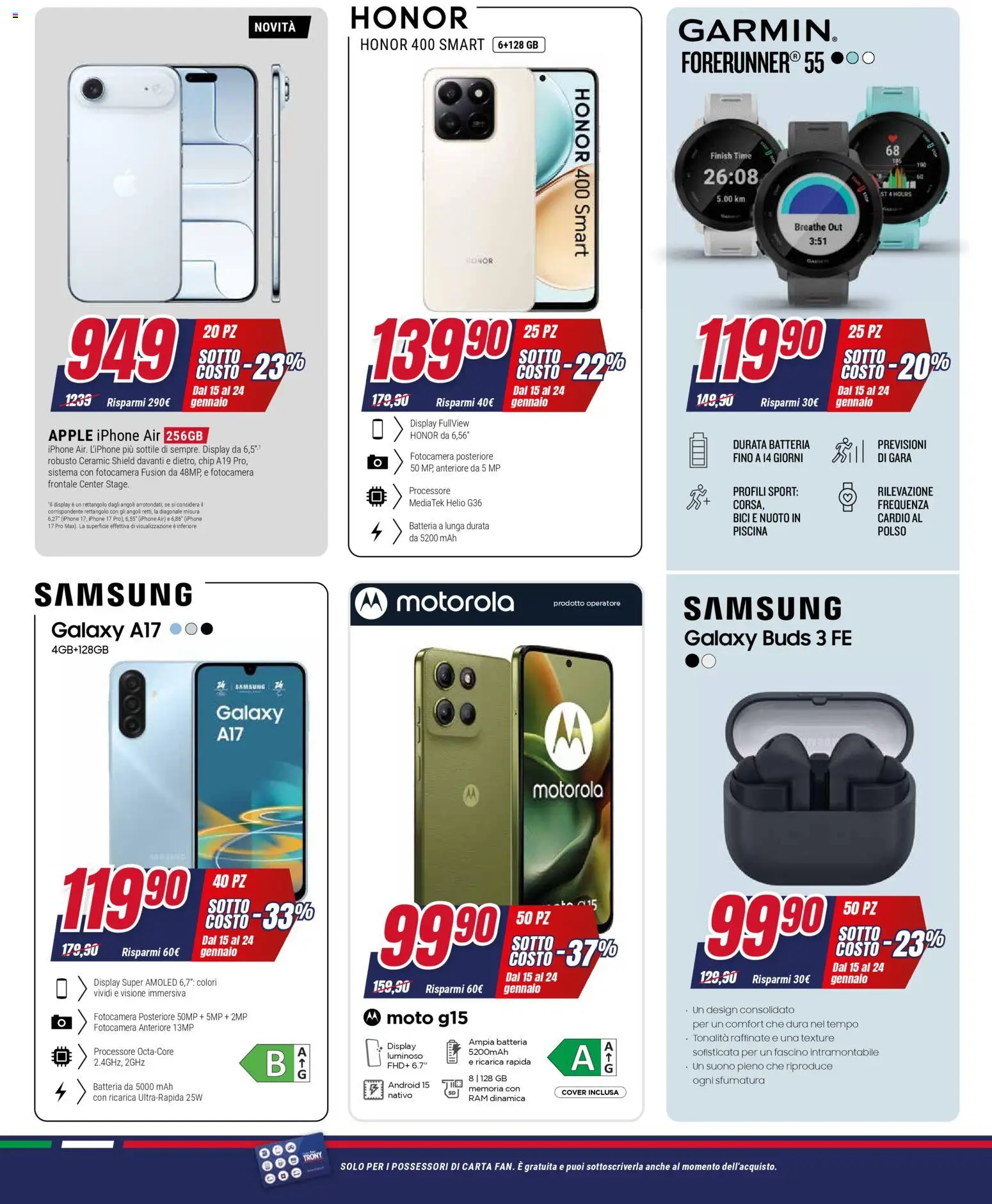 Volantino Trony del 15.01.2026 | Pagina: 2 | Prodotti: Samsung Galaxy, Iphone, Fotocamera, Samsung
