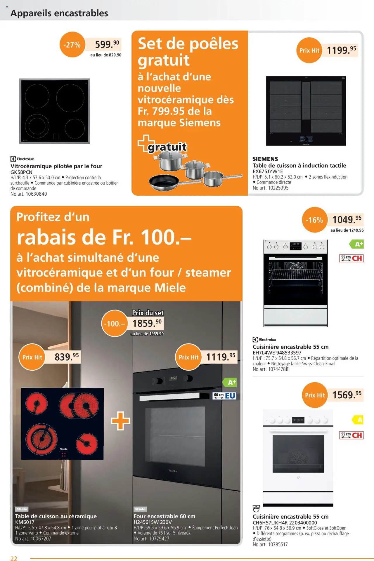 Fust Aktionen FR ab 28.07.2025 | Seite: 22 | Produkte: Pizza, Miele, Siemens