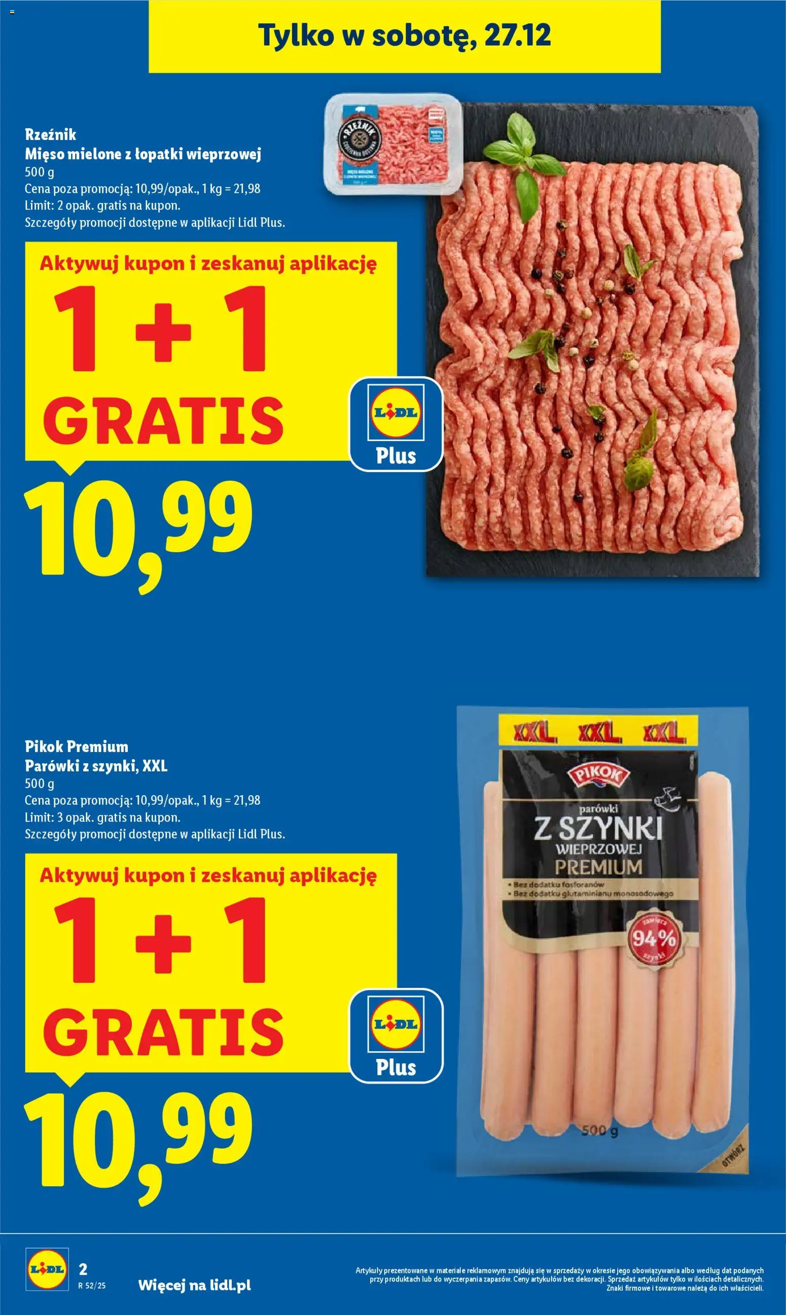 Lidl Gazetka od 27.12.2025 | Strona: 2 | Produkty: Mięso, Mięso mielone, Parówki
