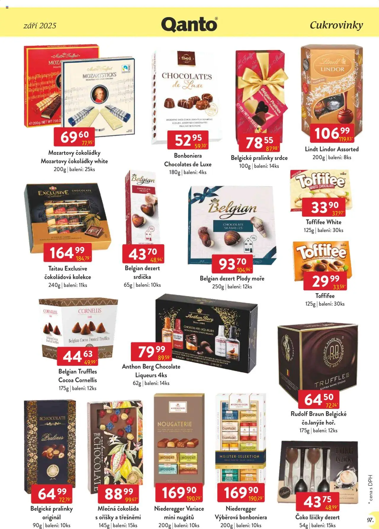 Astur & Qanto leták - Velkoobchod 09/2025 od 01.09.2025 | Strana: 97 | Produkty: Lindt, Toffifee, Lindt lindor, Belgické pralinky