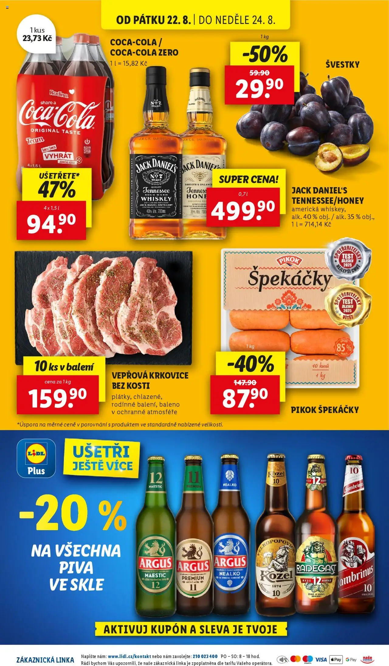 Lidl leták od 21.08.2025 | Strana: 43 | Produkty: Whiskey, Argus, Špekáčky, Pikok