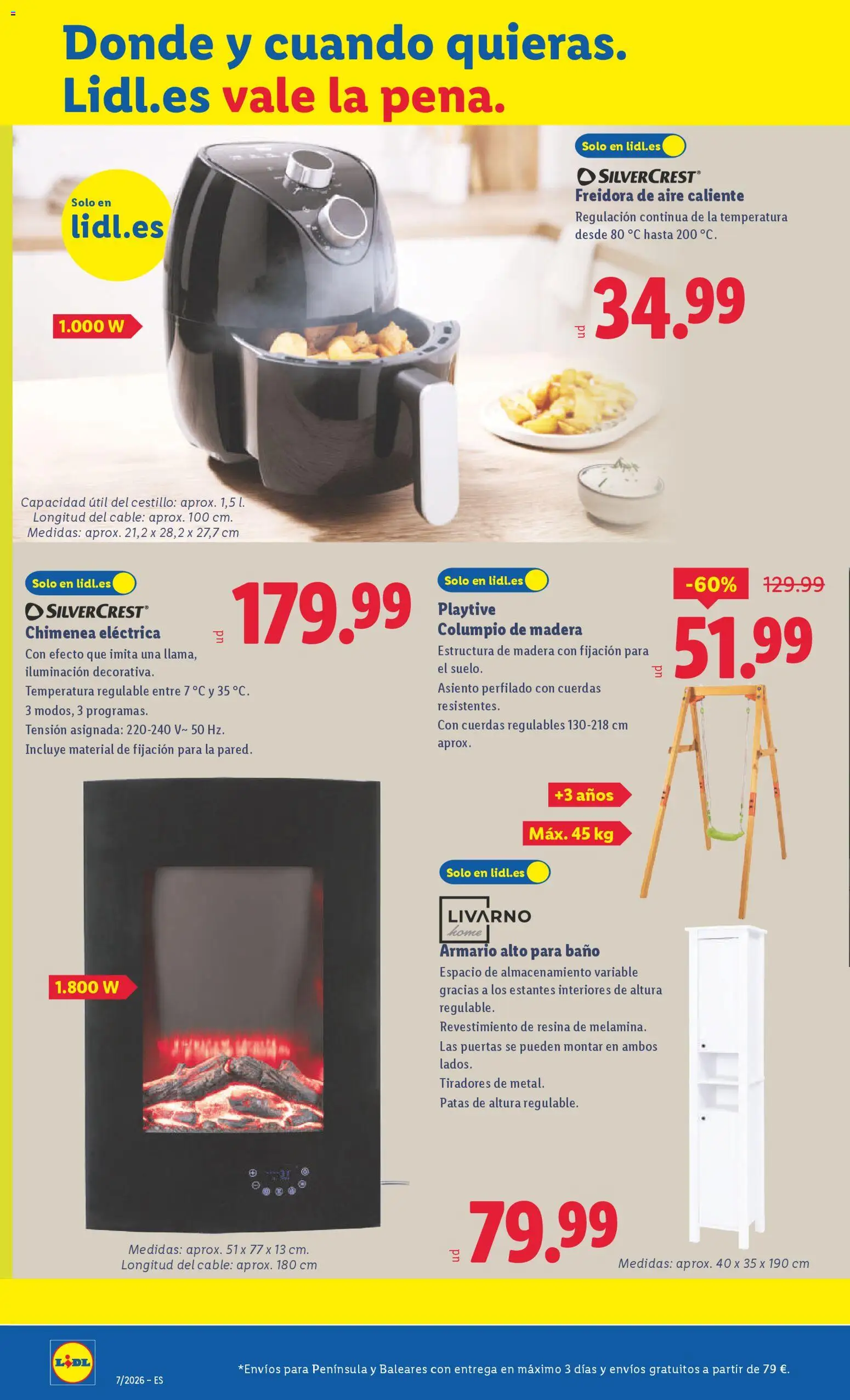 Lidl folleto de bazar │ válido desde el 09.02.2026 | Página: 2 | Productos: Freidora, Galette de chaise, Armario, Baño