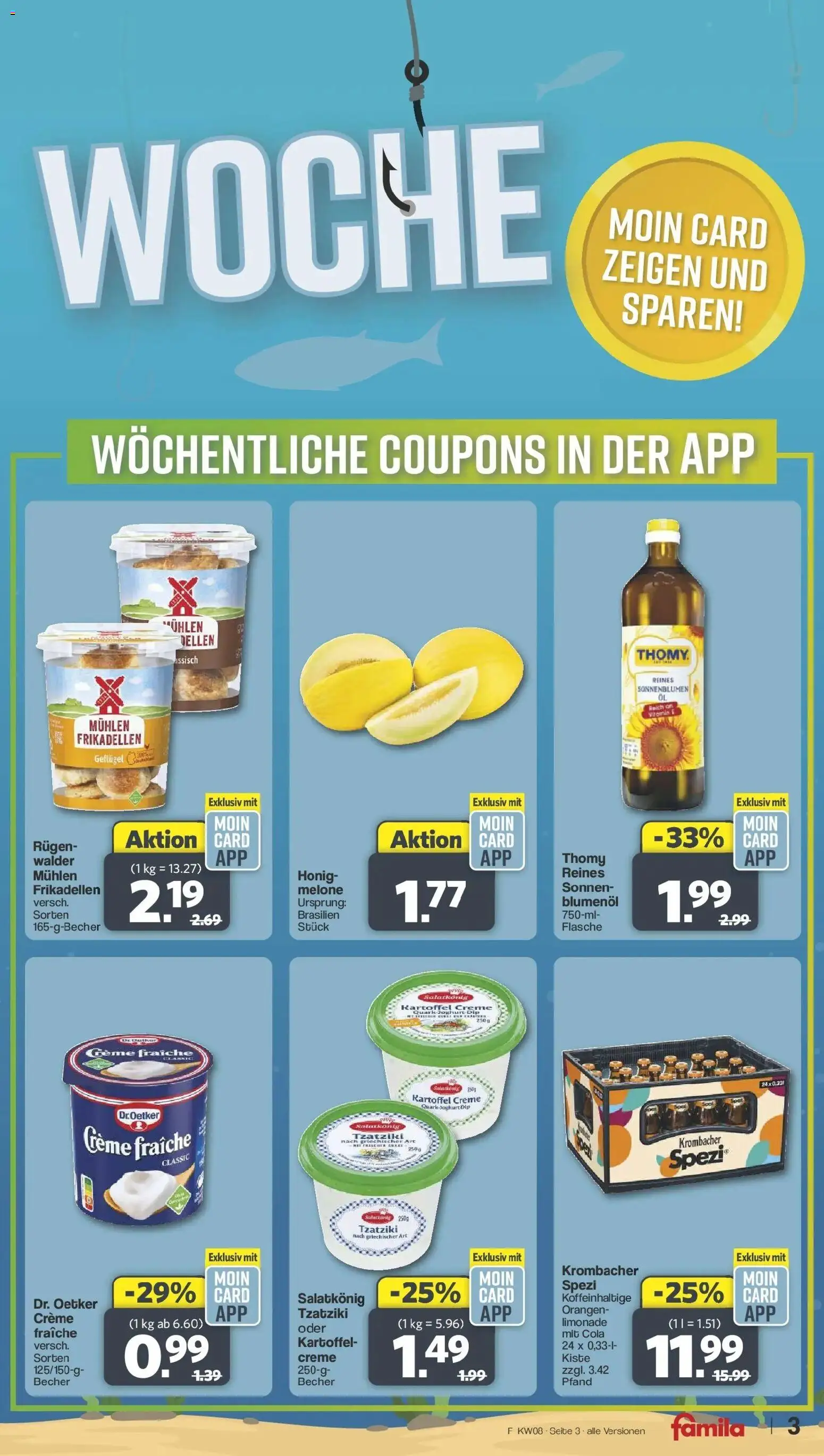Famila Nordwest - Famila: Moin Card – gültig ab 16.02.2026 | Seite: 3 | Produkte: Quark, Joghurt, Limonade, Melone