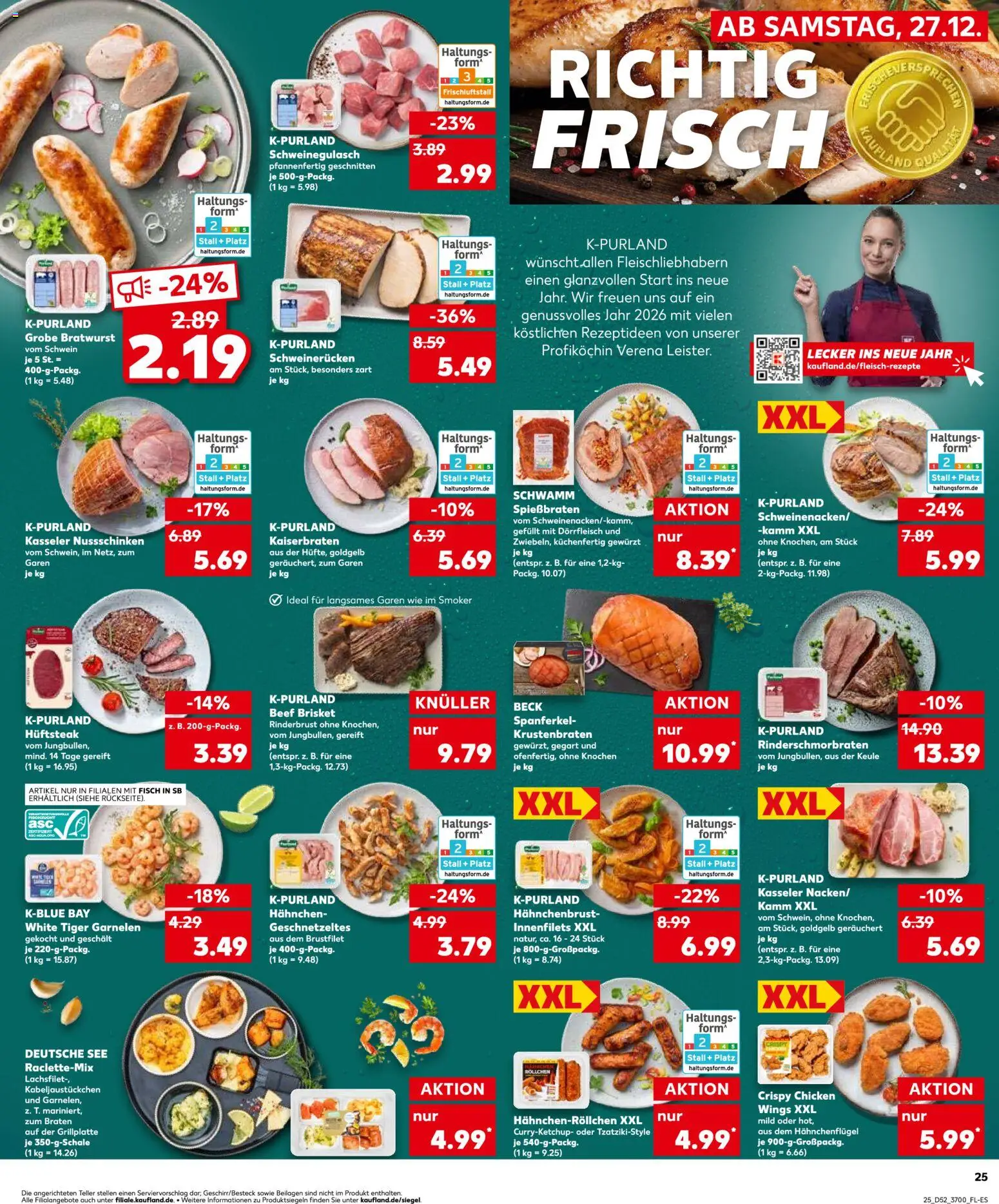 Kaufland prospekt Rostock	 – gültig ab 28.12.2025 | Seite: 25 | Produkte: Schweinegulasch, Fisch, Schweinerucken, Steak