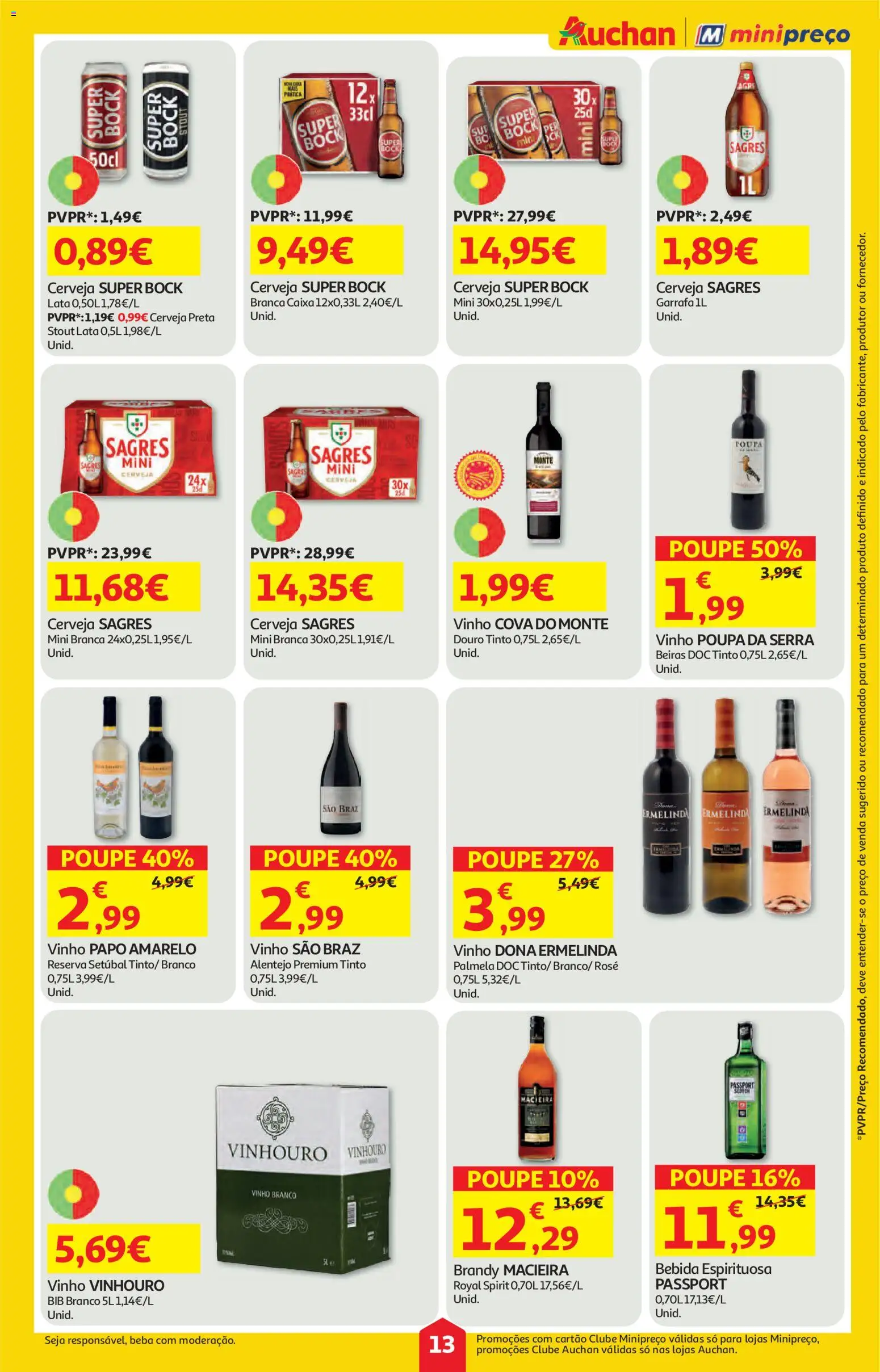Auchan folheto │ válido de 26.02.2026 | Página: 13 | Produtos: Super bock, Caixa, Vinho, Cerveja