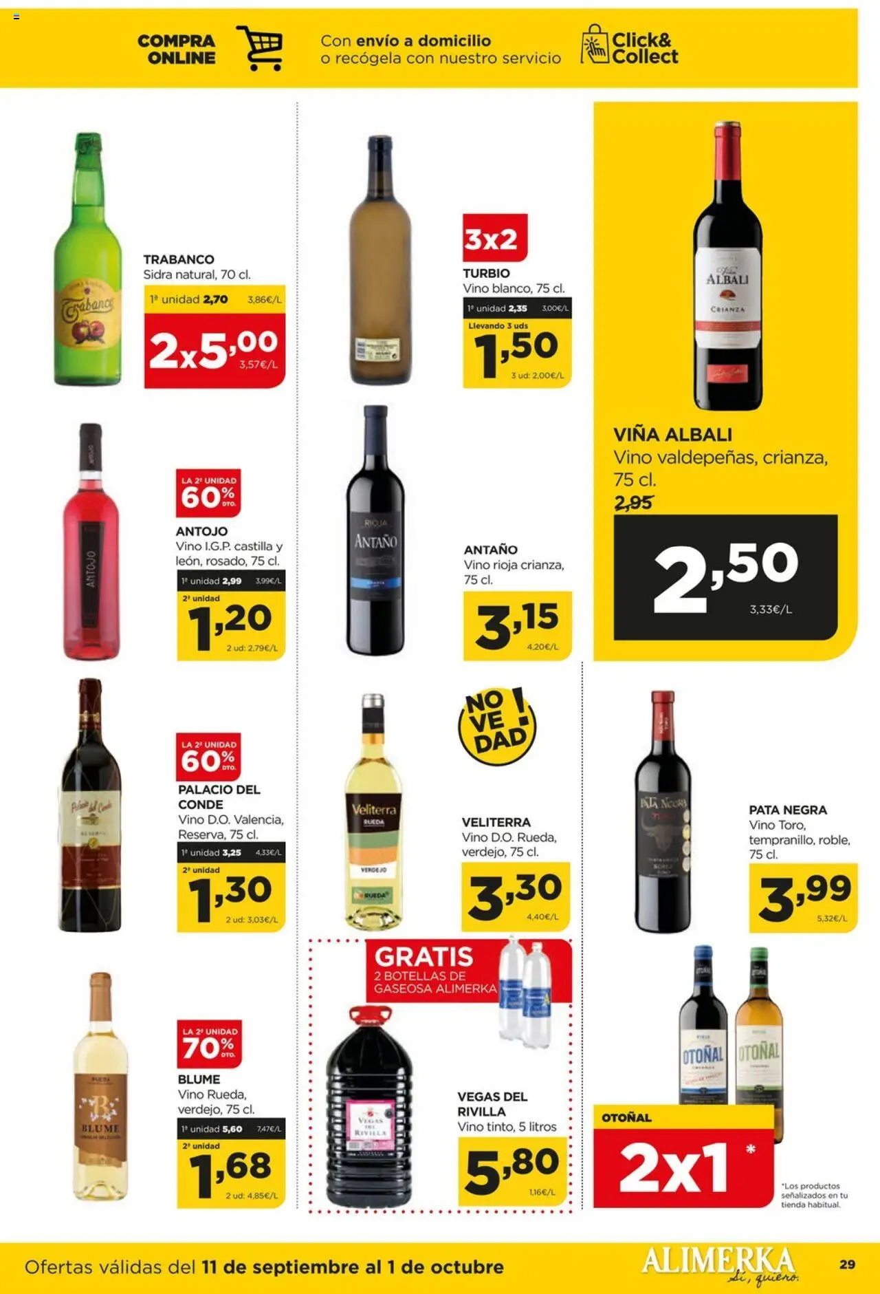 Alimerka folleto Asturias │ válido desde el 11.09.2025 | Página: 29 | Productos: Vino, Gaseosa