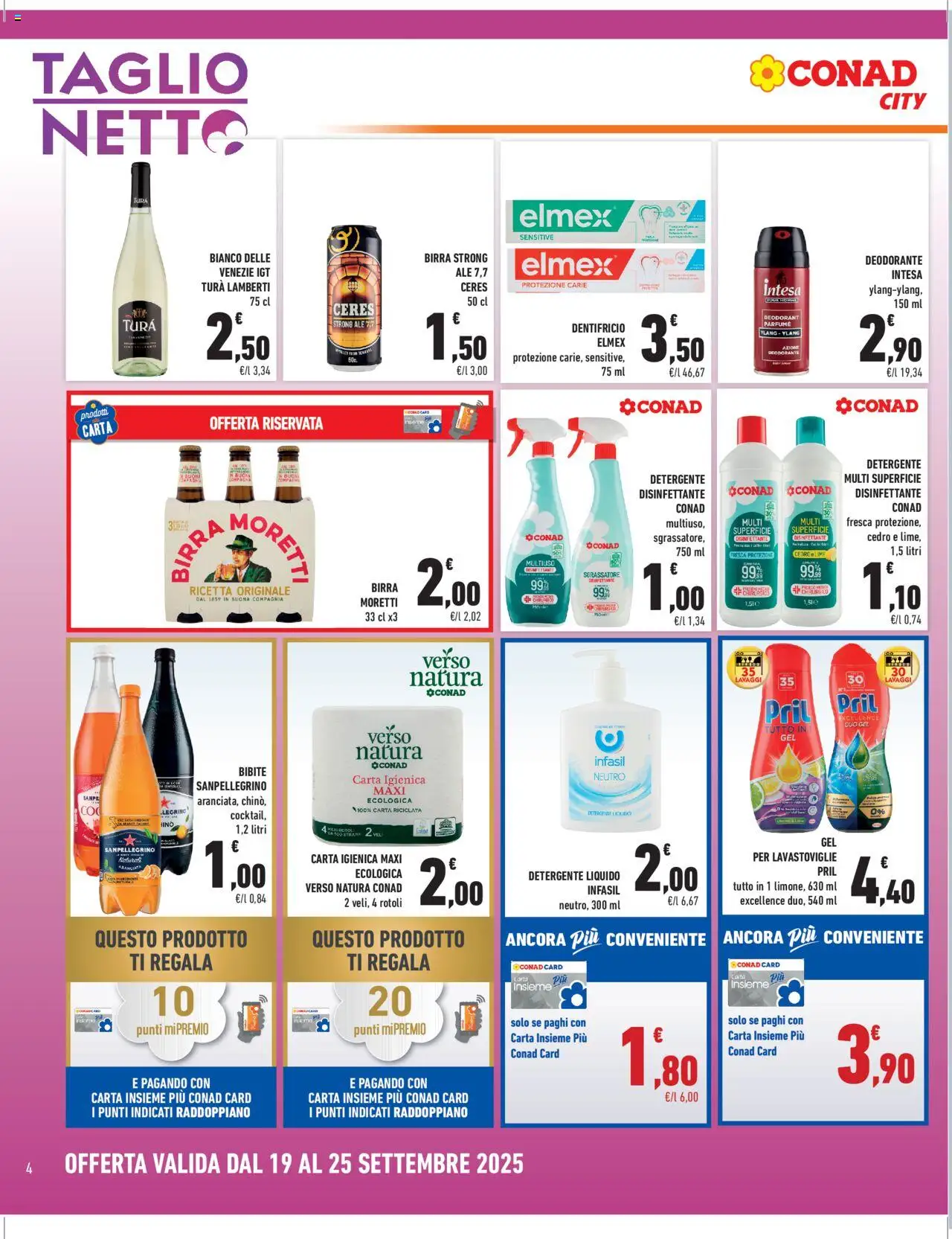 Volantino Conad del 19.09.2025 | Pagina: 4 | Prodotti: Detergente, Sgrassatore, Lime, Ceres