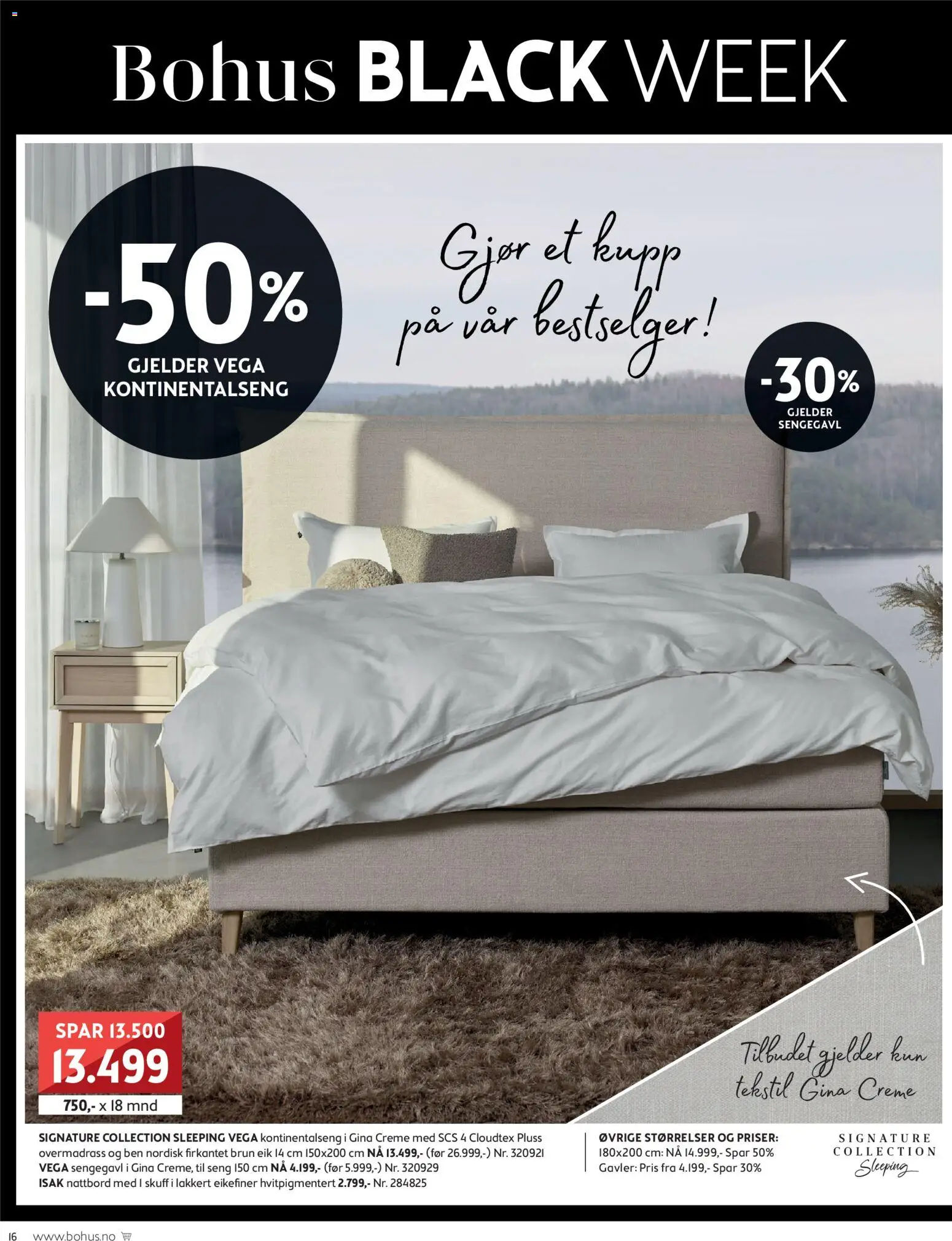 {H1} | Side: 16 | Produkter: Kontinentalseng, Seng, Nattbord, Sengegavl