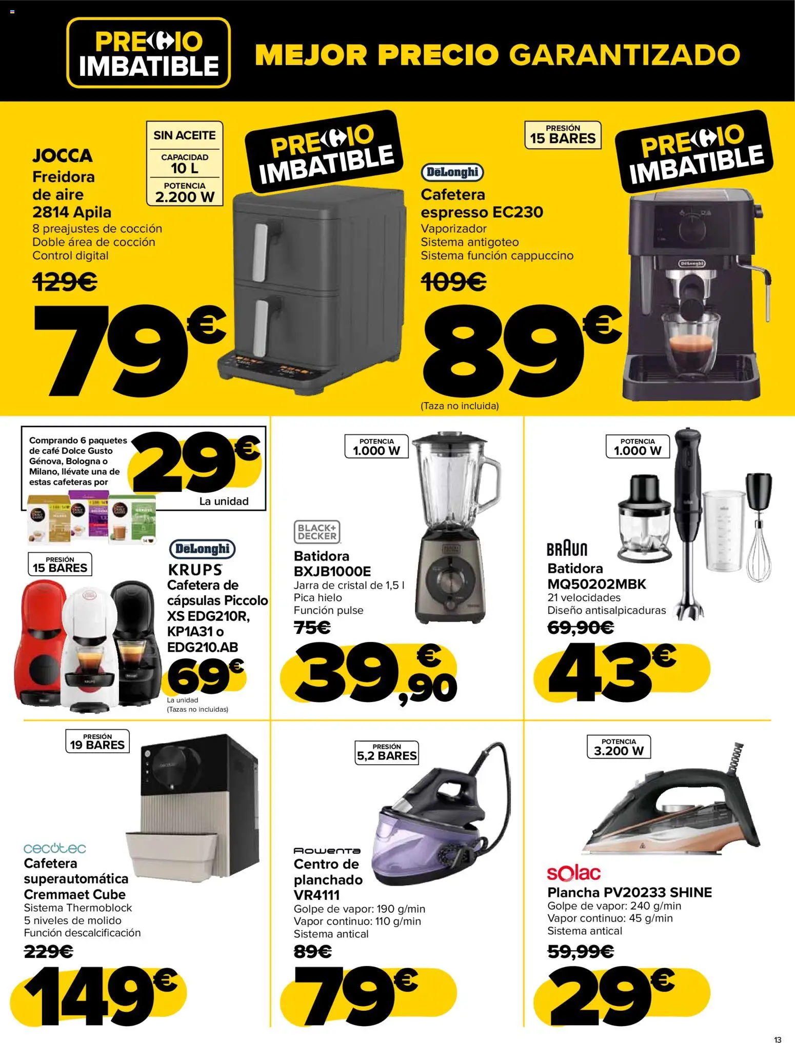 Carrefour - Black Friday │ válido desde el 12.11.2025 | Página: 13 | Productos: Ηλεκτρονικα ειδη, Cafetera, Batidora, Freidora