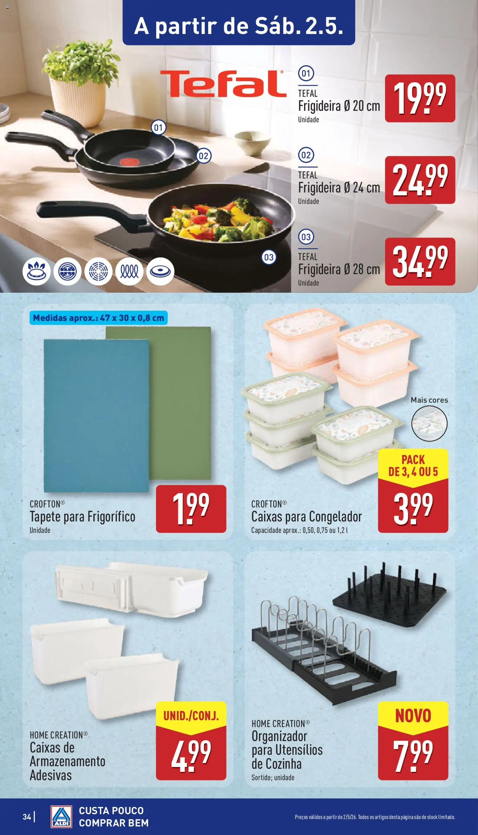 Aldi folheto │ válido de 27.04.2026 | Página: 34 | Produtos: Frigorífico, Congelador, Frigideira, Tapete