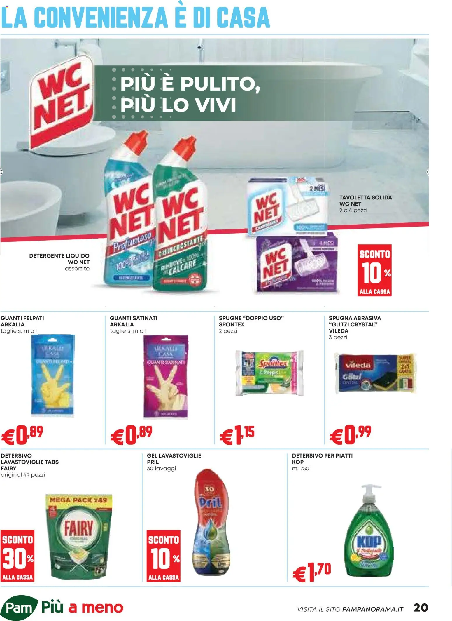 Volantino PAM del 12.02.2026 | Pagina: 20 | Prodotti: Spugna, Detergente, Guanti, Lavastoviglie