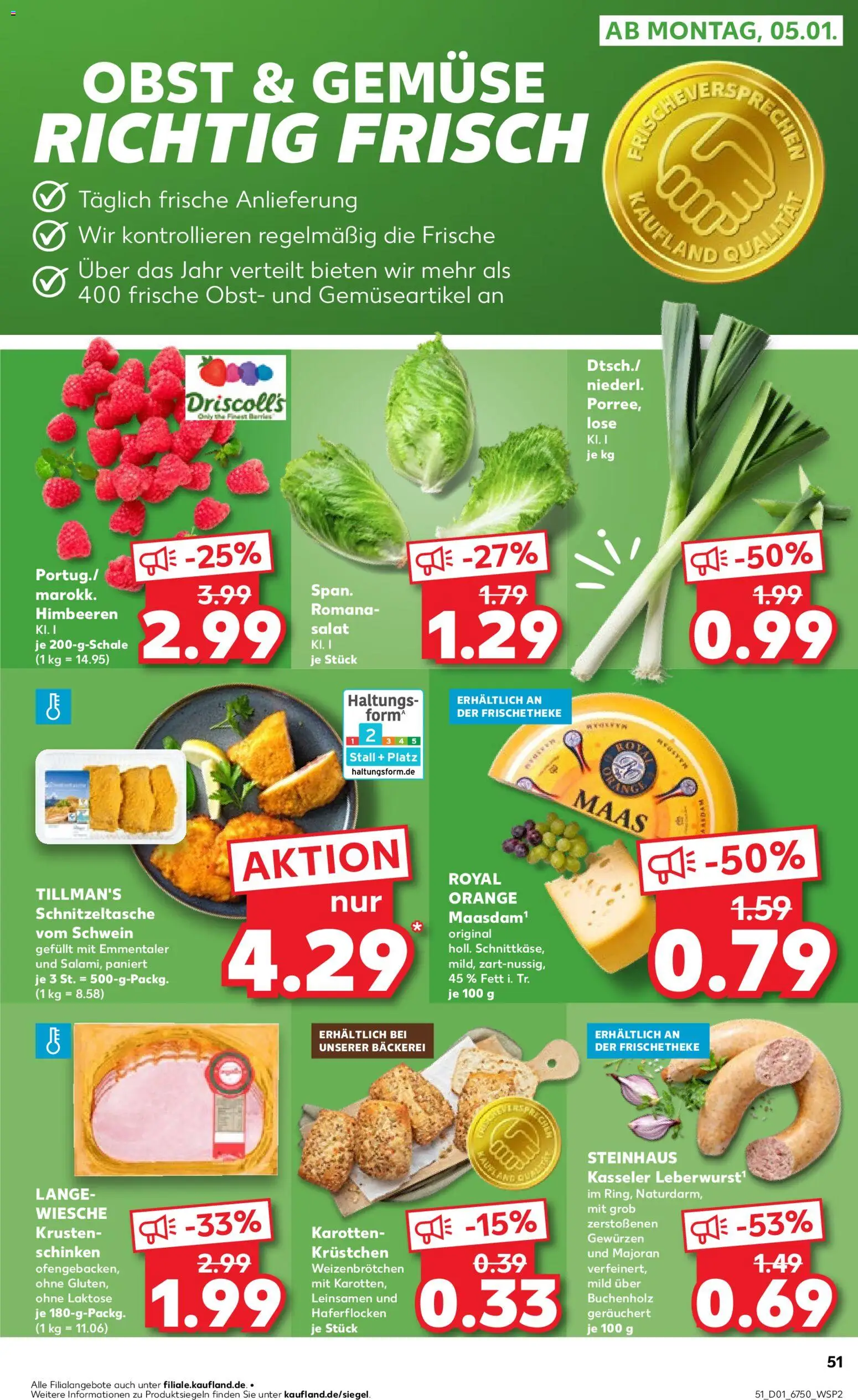 Kaufland Prospekt 	 – gültig ab 02.01.2026 | Seite: 51 | Produkte: Himbeeren, Schnitzel, Obst, Schinken