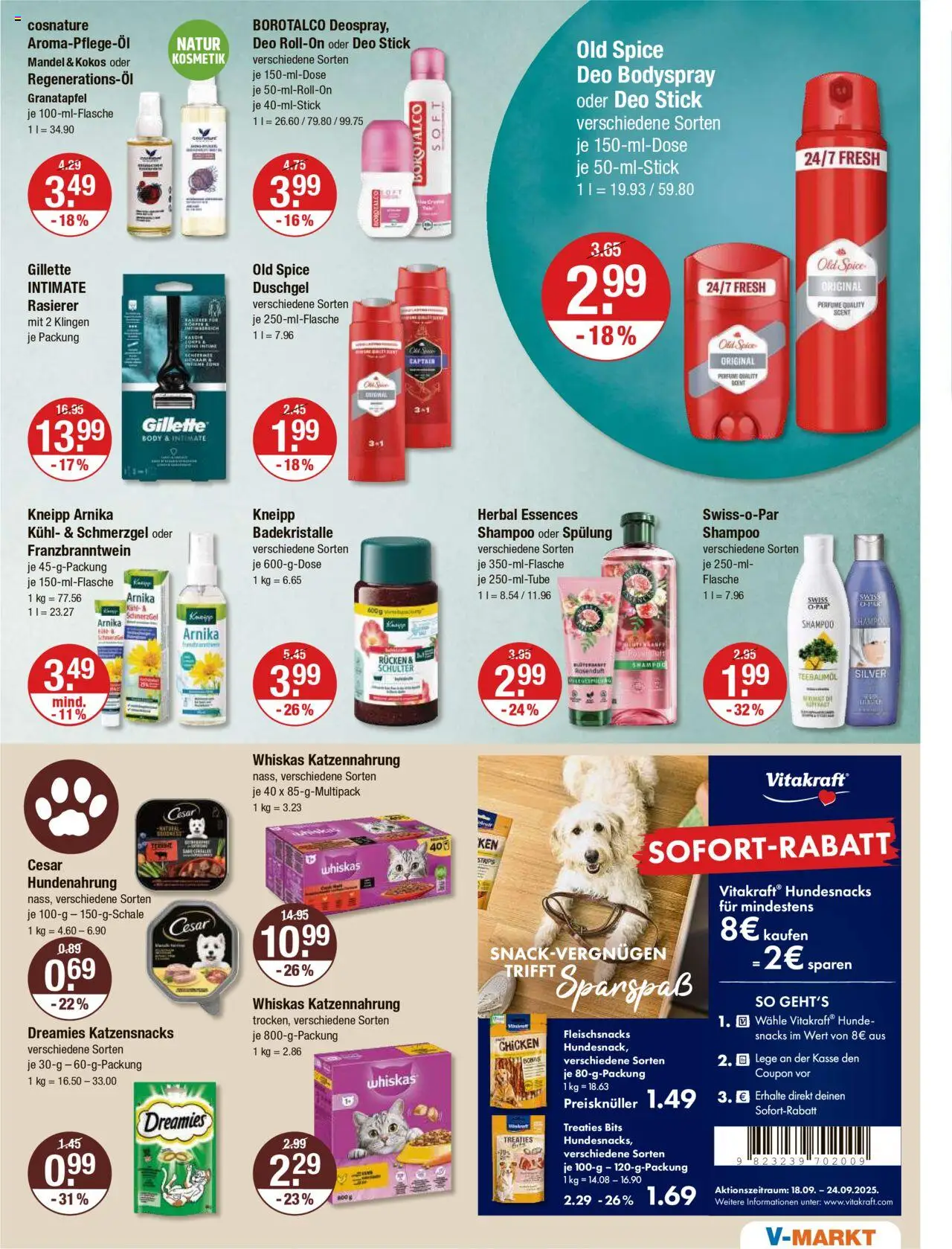 V-Markt - Oberpfalz – gültig ab 18.09.2025 | Seite: 17 | Produkte: Shampoo, Spülung, Duschgel, Deo Stick