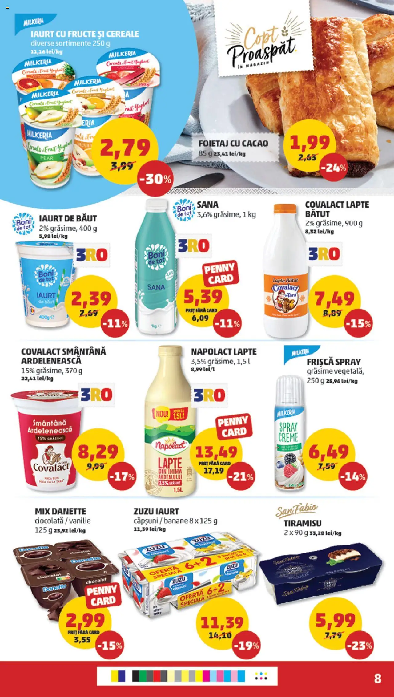 Noul catalog PENNY – valabil de la 08.10.2025 | Pagină: 8 | Produse: Foietaj, Iaurt, Tiramisu, Fructe