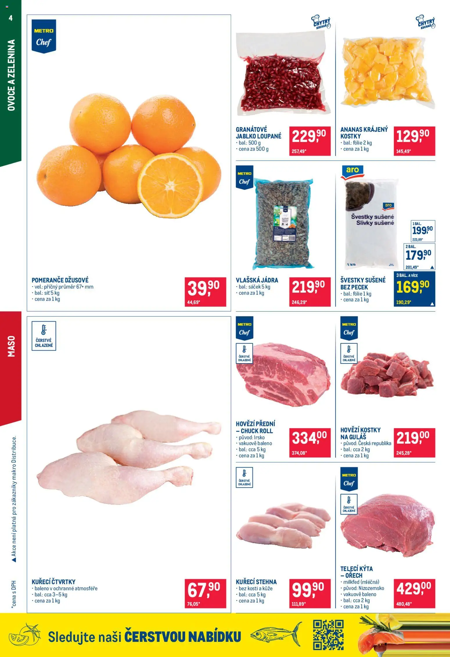 Makro leták - Gastronomie od 28.01.2026 | Strana: 4 | Produkty: Švestky, Ananas, Kostky, Kýta