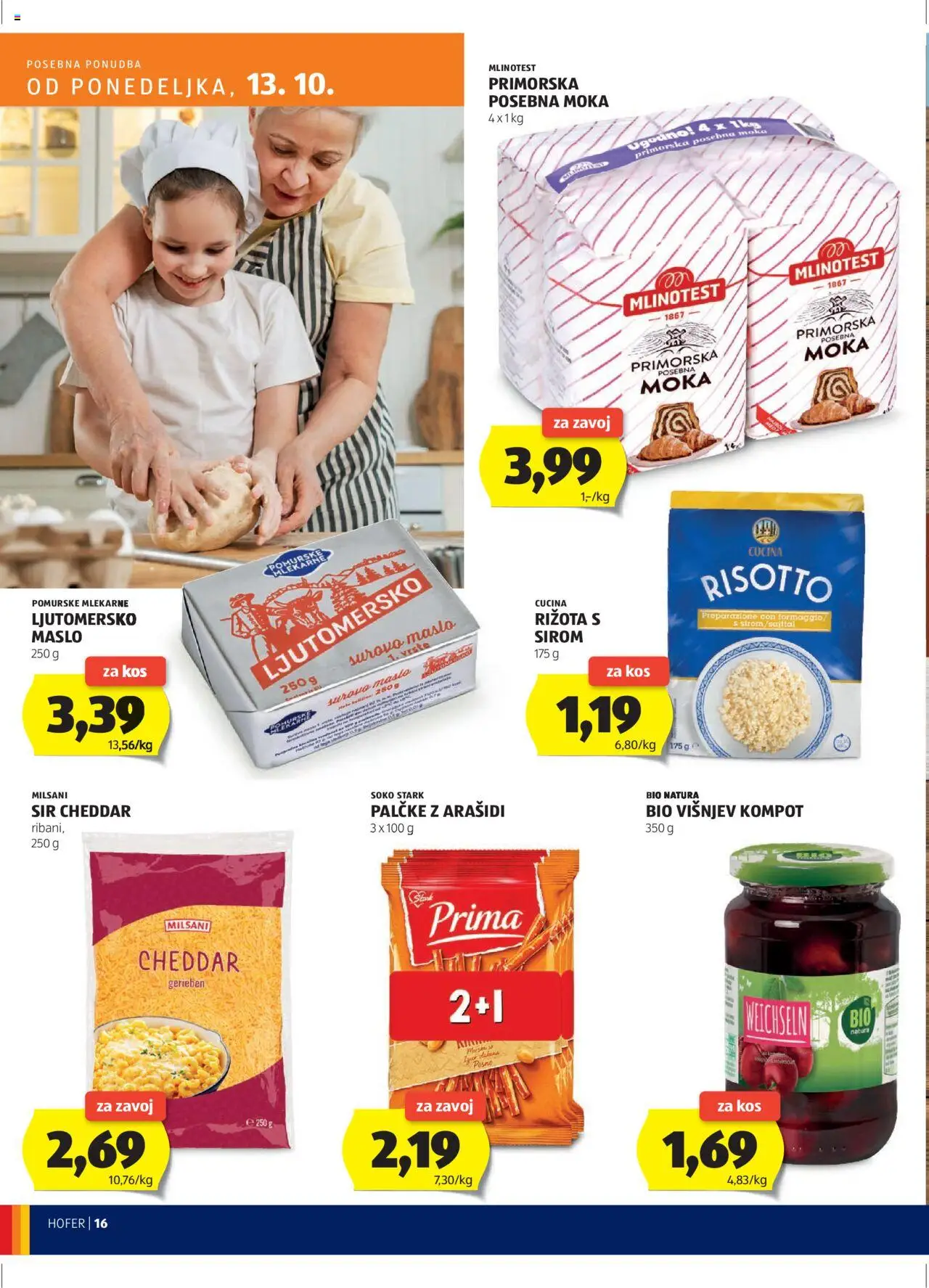 Hofer SI katalog | vrijedi od 09.10.2025 | Stranica: 16 | Proizvodi: Sir, Kompot