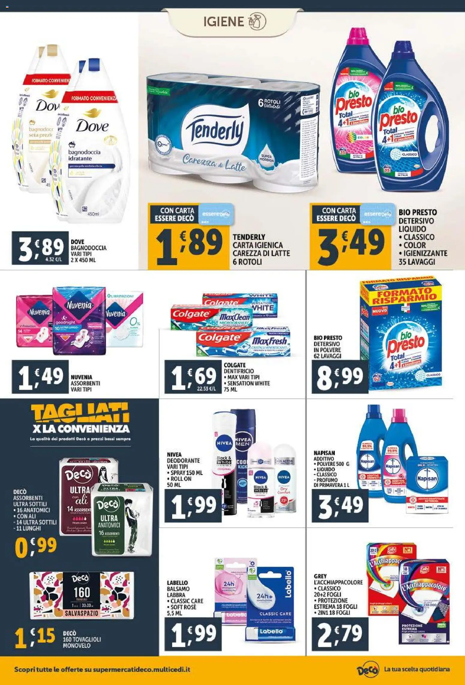 Volantino Decò del 09.01.2026 | Pagina: 18 | Prodotti: Balsamo, Deodorante, Dentifricio, Latte