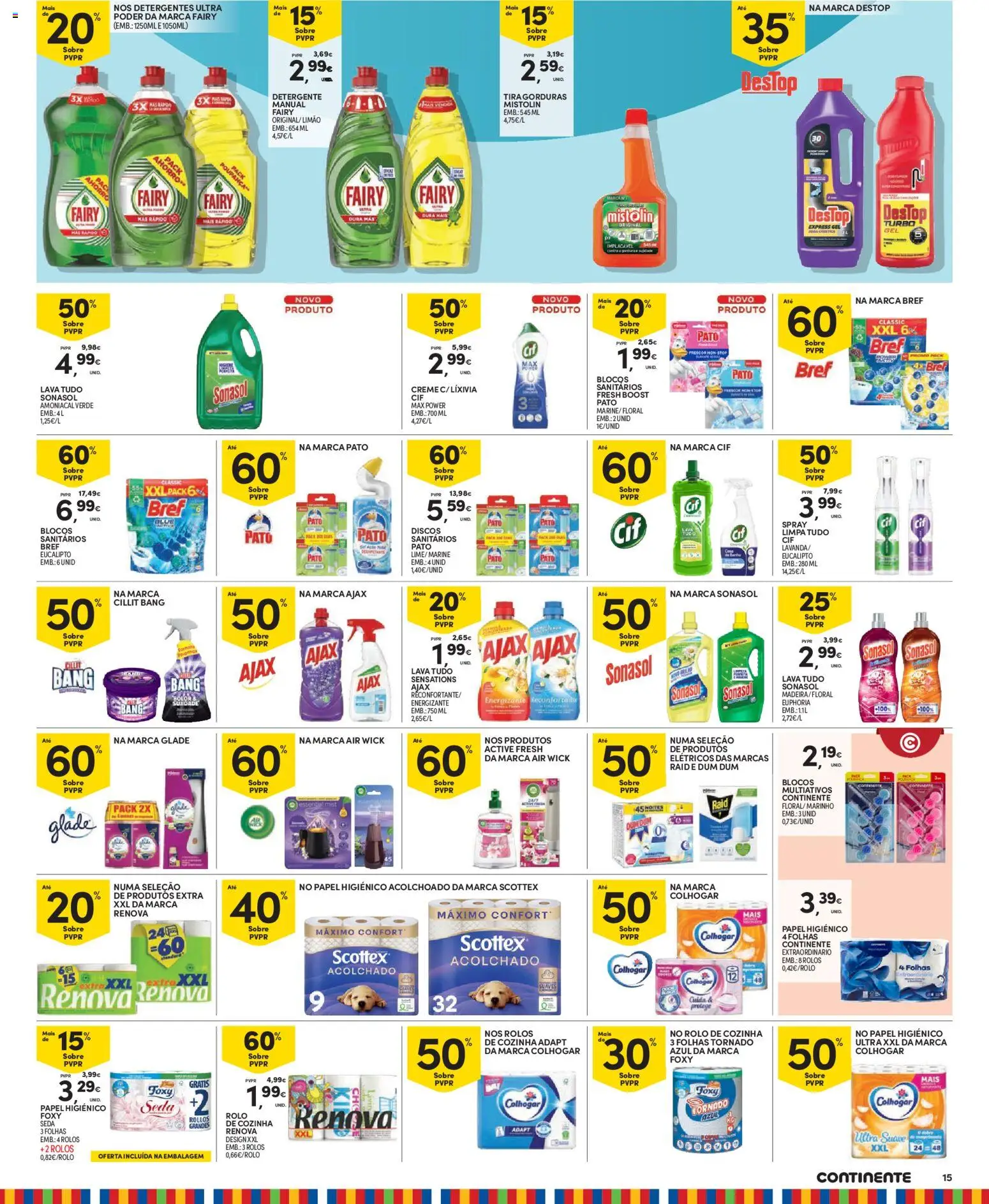 Continente Madeira │ válido de 14.04.2026 | Página: 15 | Produtos: Papel higiénico, Detergente, Creme