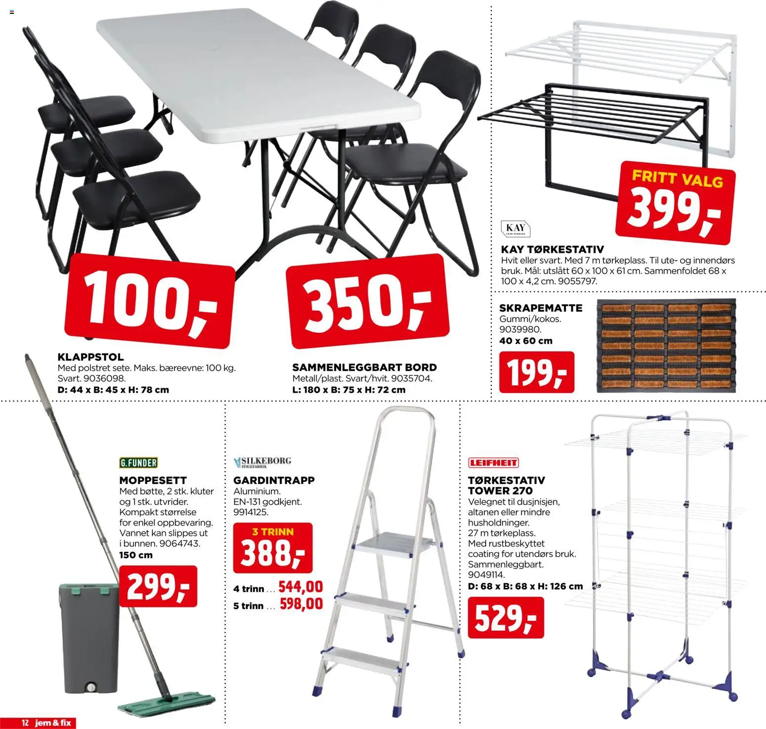 {H1} | Side: 12 | Produkter: Суміш дитяча, Bord, Klappstol