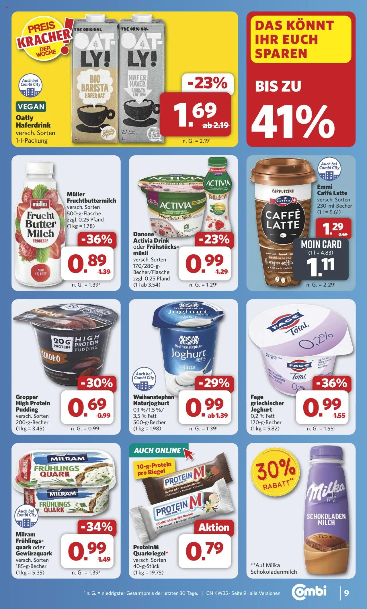 Combi Prospekt 	 - gültig ab dem 25.08.2025 | Seite: 10 | Produkte: Quark, Milch, Pudding, Oatly
