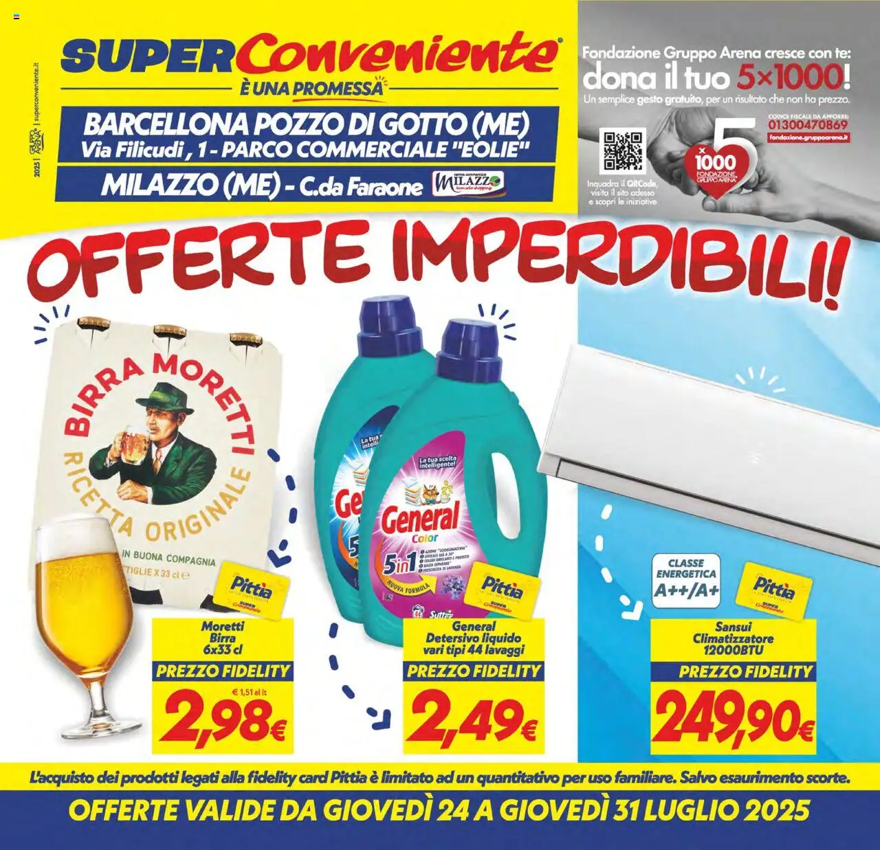 Volantino SuperConveniente del 24.07.2025 | Pagina: 1 | Prodotti: Climatizzatore, Birra, Tè