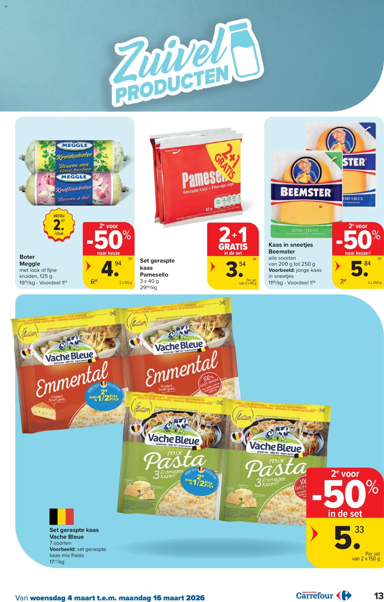 {H1} | Pagina: 13 | Producten: Pasta, Szeletelt bacon, Boter, Kaas