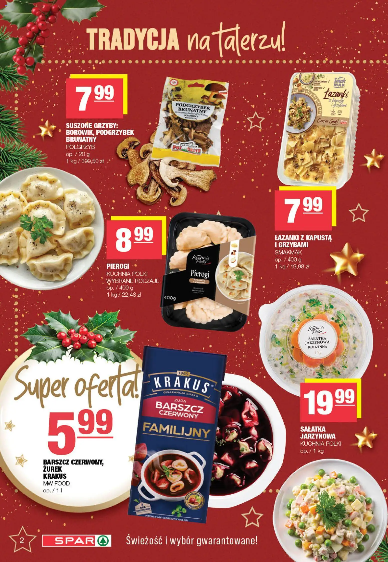 Spar Gazetka od 08.12.2025 | Strona: 2 | Produkty: Barszcz, Kapusta, Pierogi, Zurek