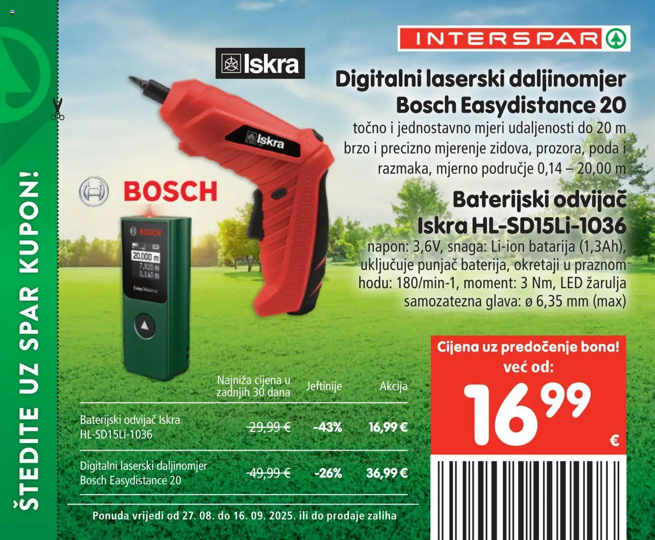 Interspar katalog | vrijedi od 27.08.2025 | Stranica: 5 | Proizvodi: Laserski daljinomjer, Odvijač