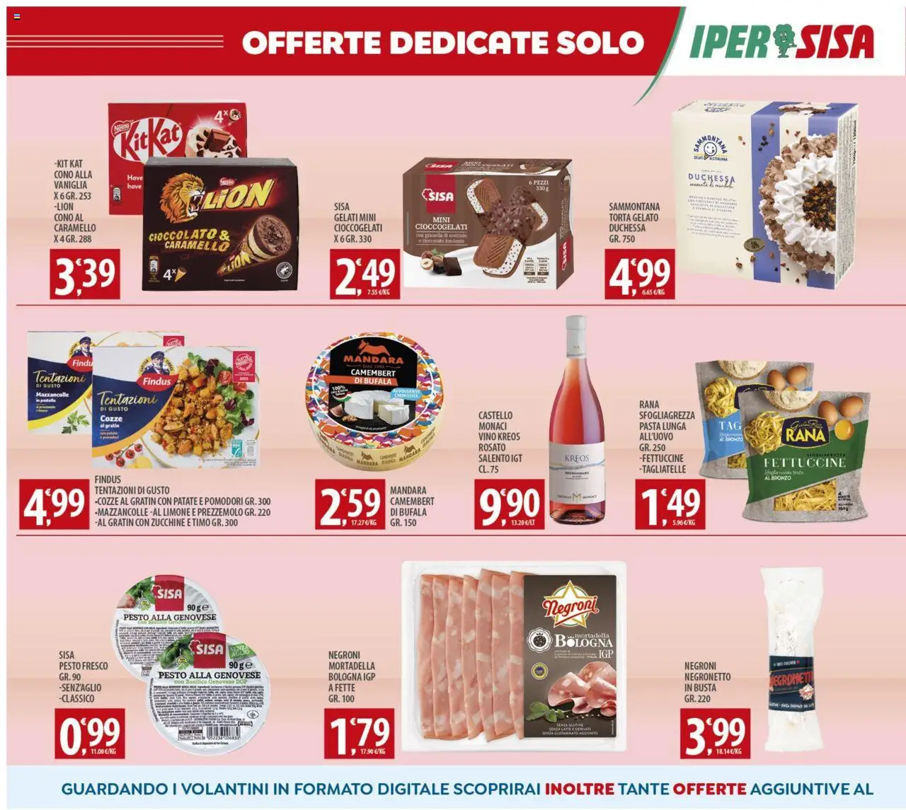 Volantino SISA del 21.08.2025 | Pagina: 12 | Prodotti: Tagliatelle, Cozze, Gelato, Latte