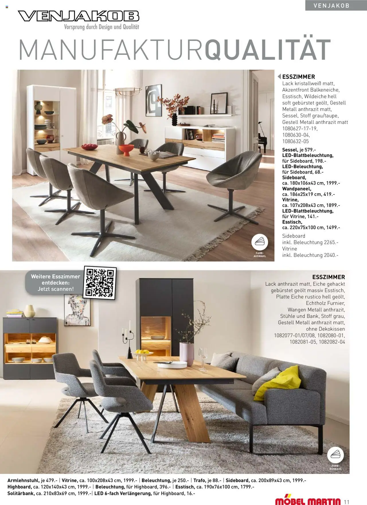 Möbel Martin Esszimmer 2025 - gültig ab dem 20.03.2025 | Seite: 11 | Produkte: Sideboard, Vitrine