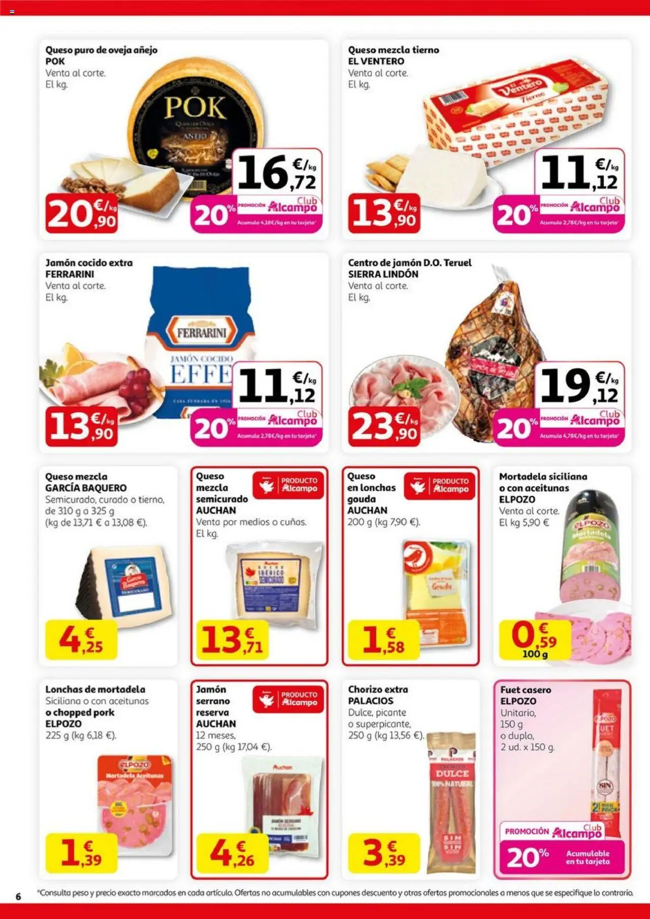 Alcampo - HP Nacional  │ válido desde el 11.09.2025 | Página: 6 | Productos: Queso, Jamón, Jamón cocido, Peso