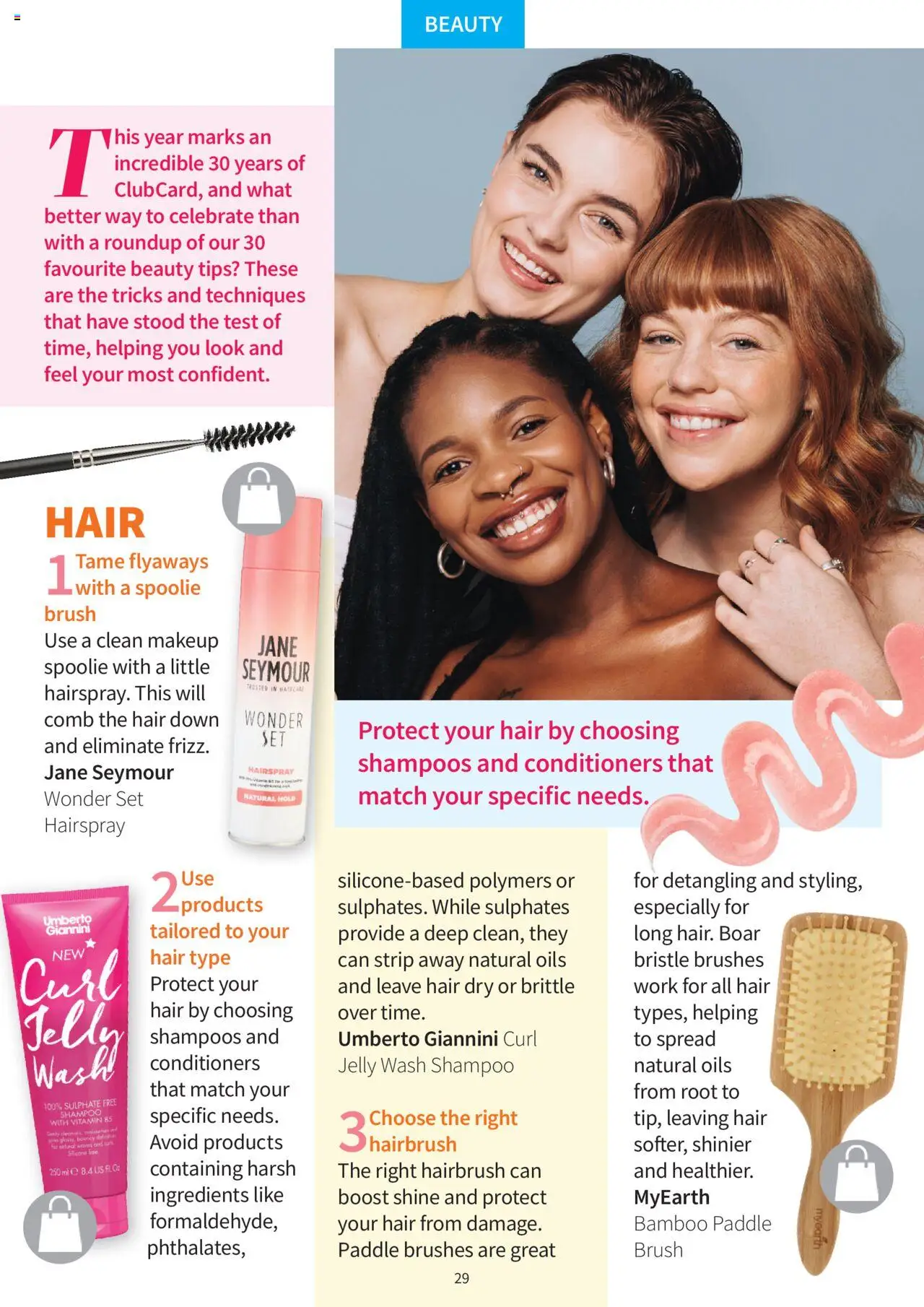 Clicks - Clubcard Magazine │ valid from 01.08.2025 | Page: 29 | Products: Brush, Shampoo, Silicone
