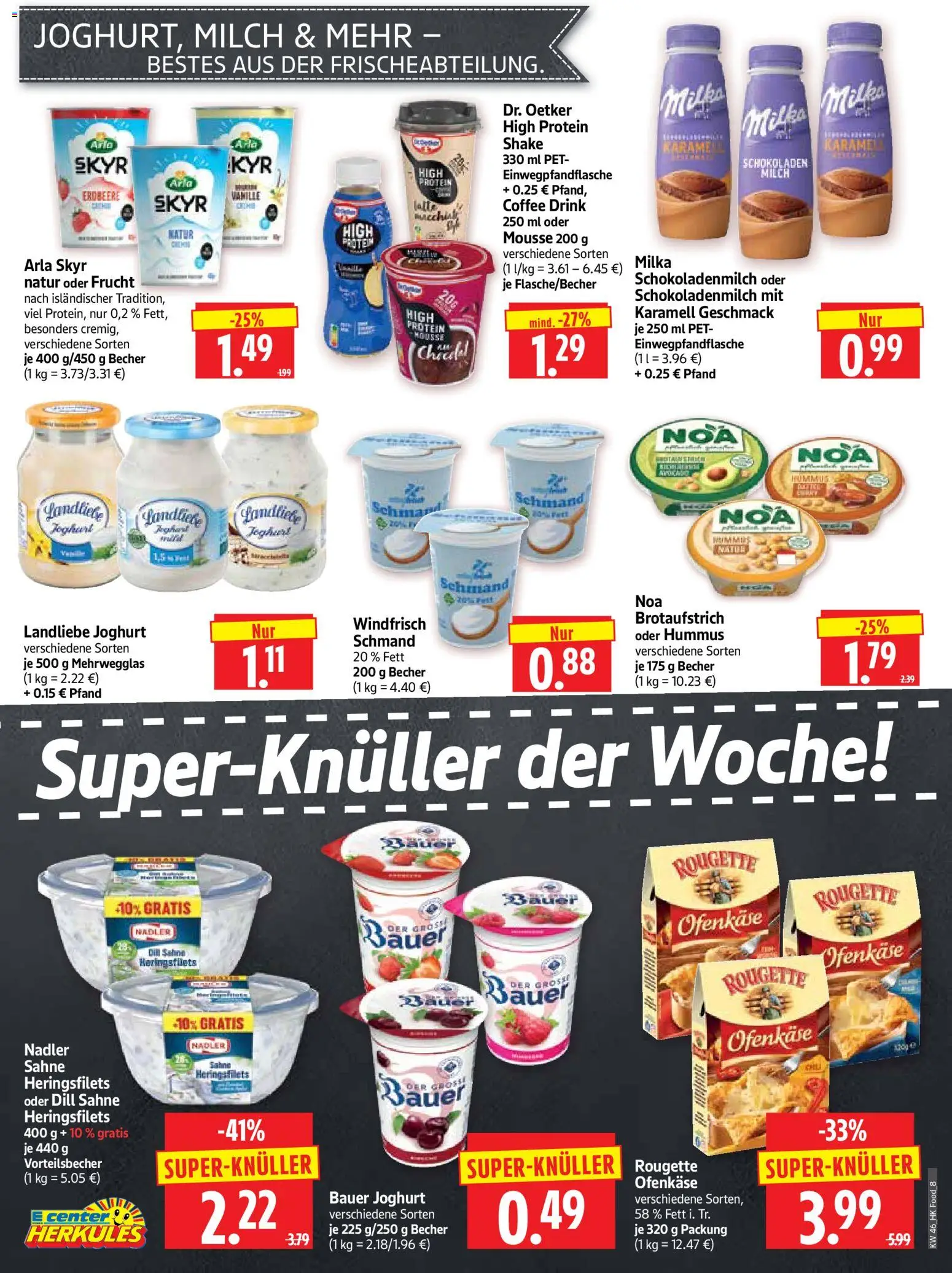 HERKULES Prospekt 	 – gültig ab 10.11.2025 | Seite: 8 | Produkte: Bauer joghurt, Rougette ofenkase, Dill, Sahne