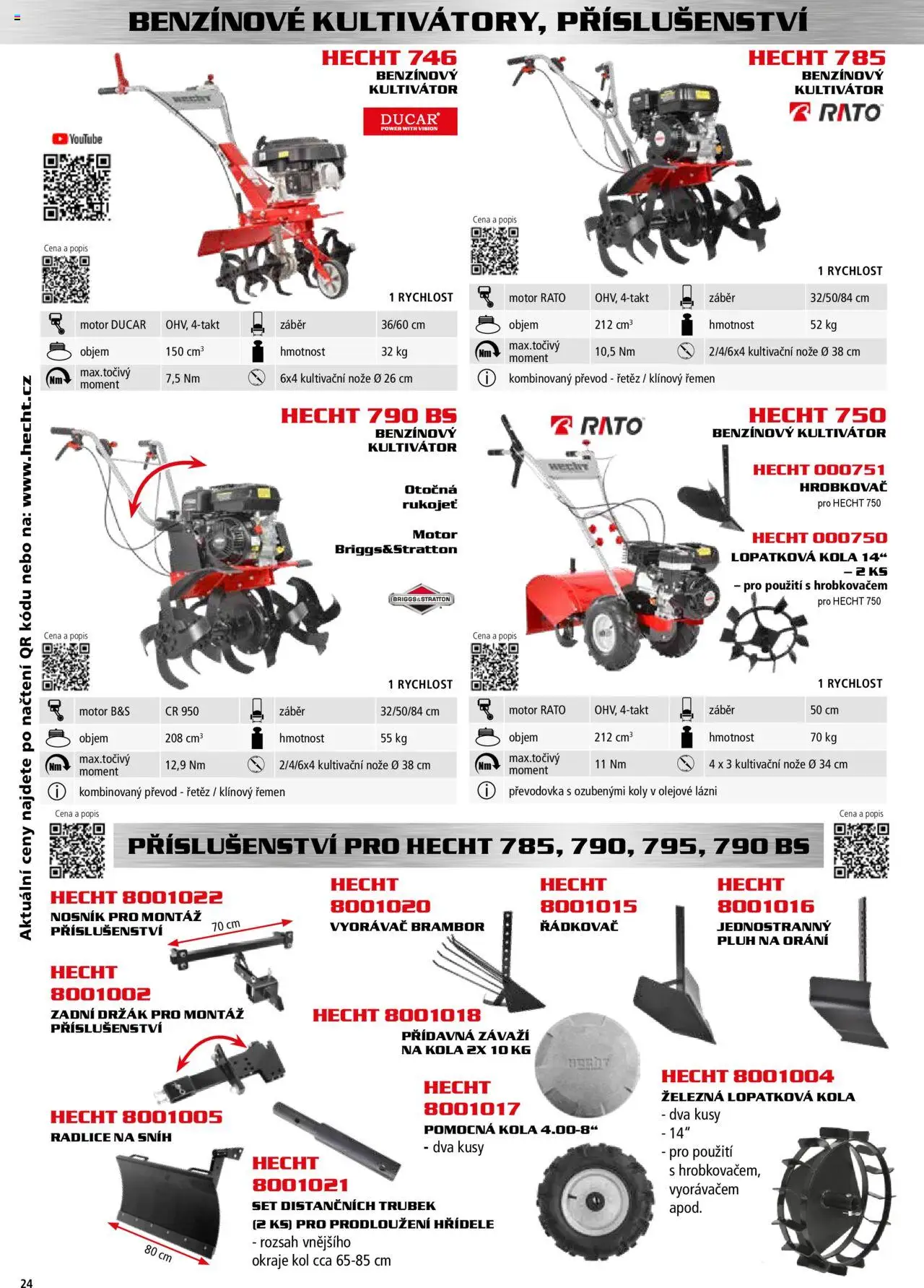Hecht katalog - Podzim - zima 2025 od 01.09.2025 | Strana: 24 | Produkty: Kultivátor, Hecht, Nože, Kola