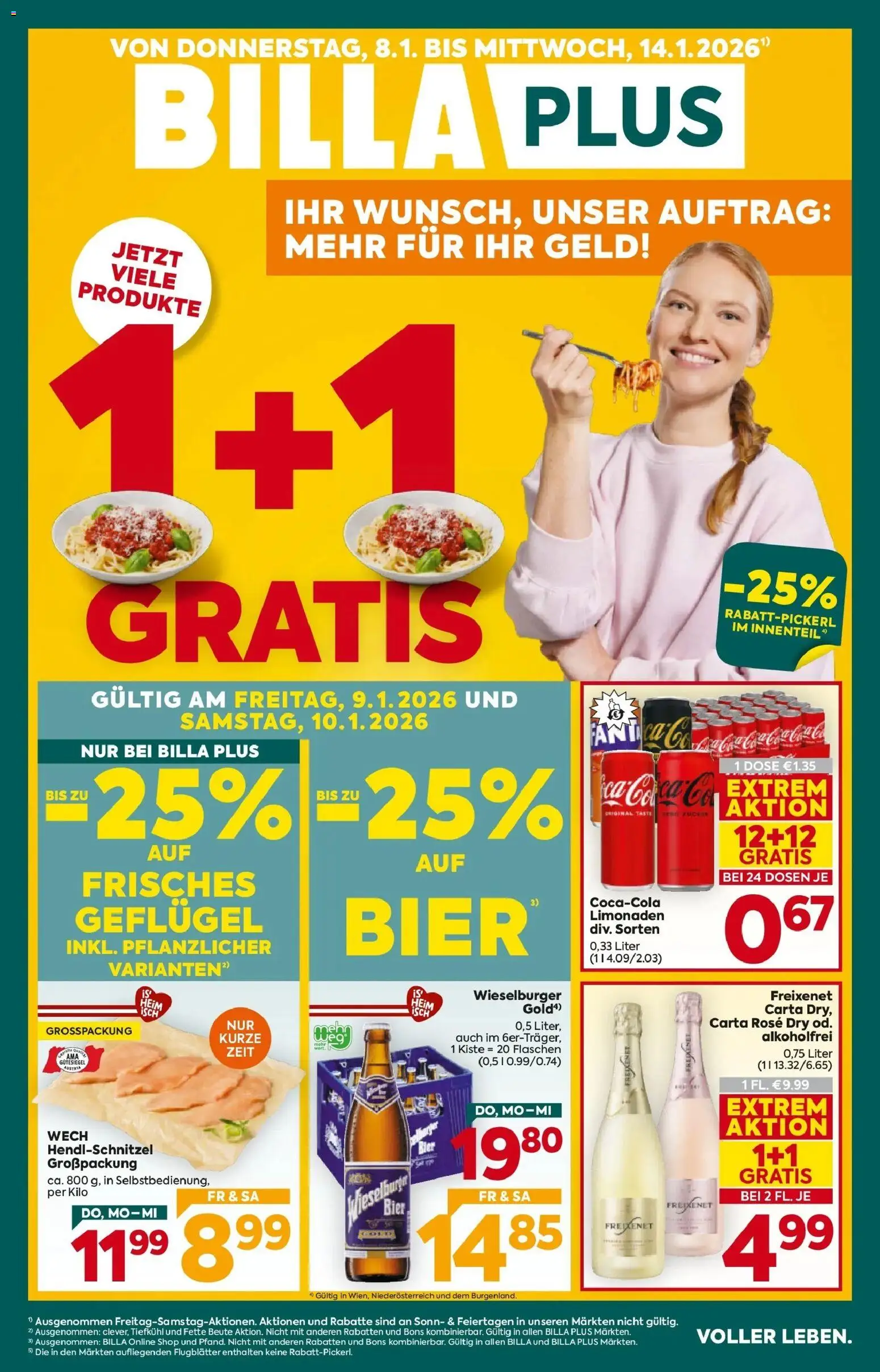 Billa Plus Flugblatt - Wien gültig ab 08.01.2026 | Seite: 1 | Produkte: Bier