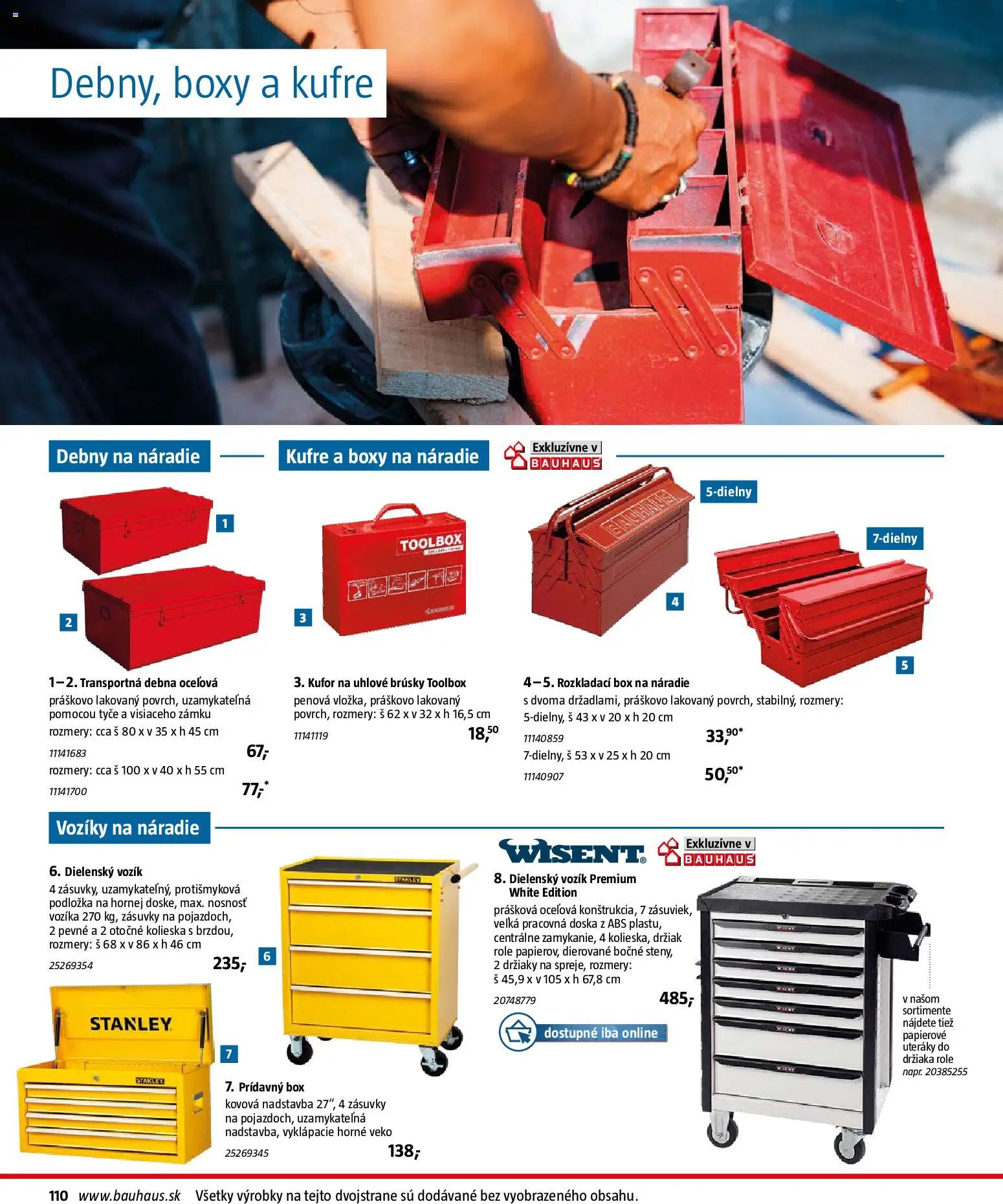 Nové Bauhaus akcie – leták je platný od 26.01.2026 | Strana: 110 | Produkty: Náradie, Pracovná doska, Kufor