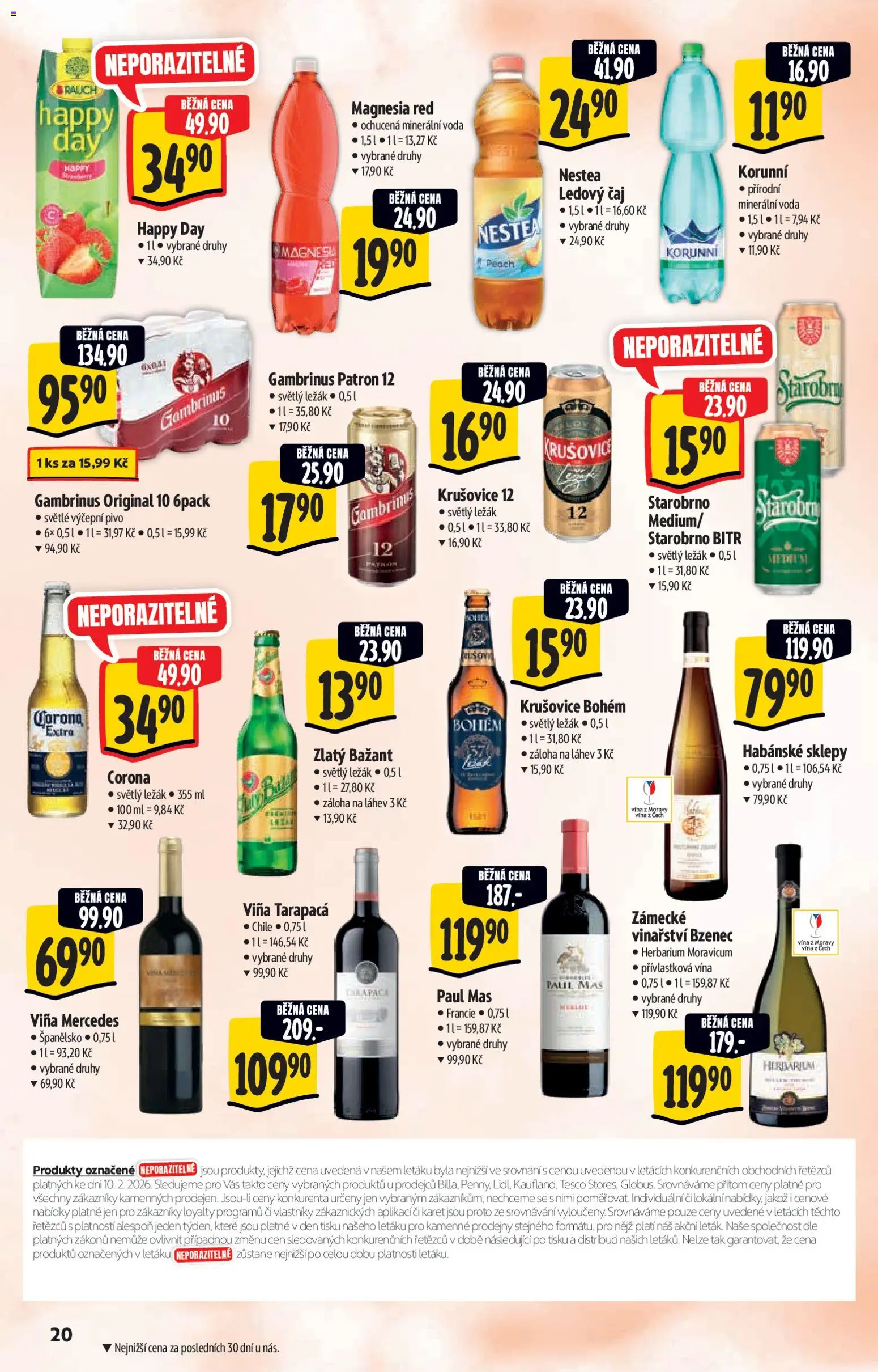 Albert katalog - Hypermarket od 18.02.2026 | Strana: 20 | Produkty: Starobrno, Habánské sklepy, Magnesia, Gambrinus