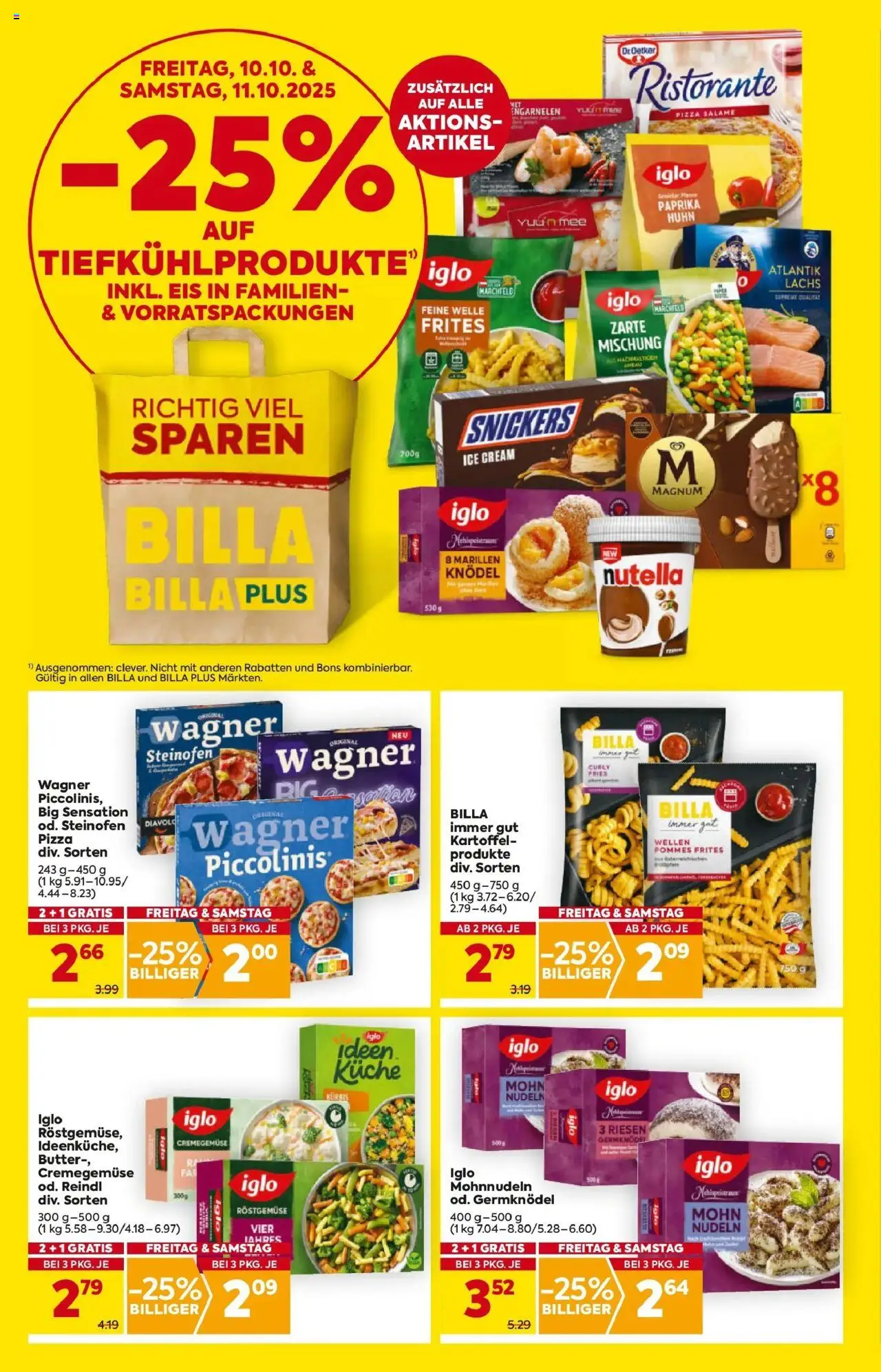 Billa Flugblatt - Amstetten, Neufurth gültig ab 09.10.2025 | Seite: 2 | Produkte: Eis, Butter, Pizza, Nudeln