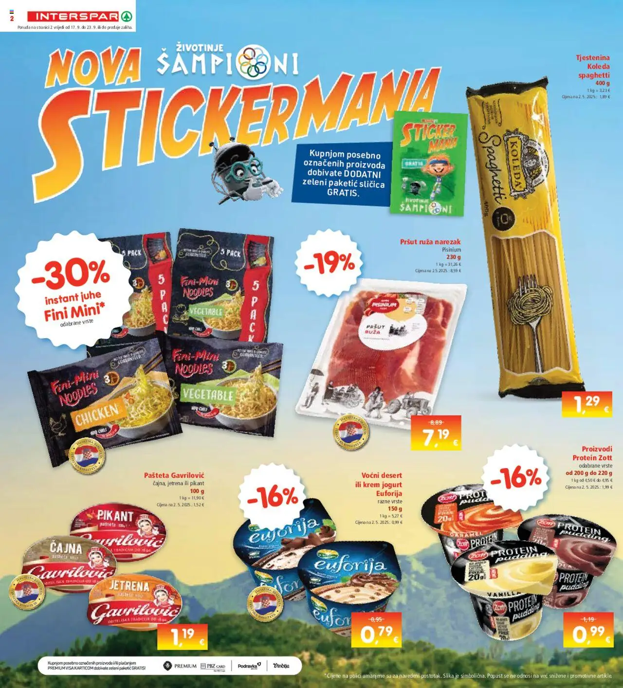 Interspar katalog | vrijedi od 17.09.2025 | Stranica: 2 | Proizvodi: Pršut, Narezak, Tjestenina, Pašteta