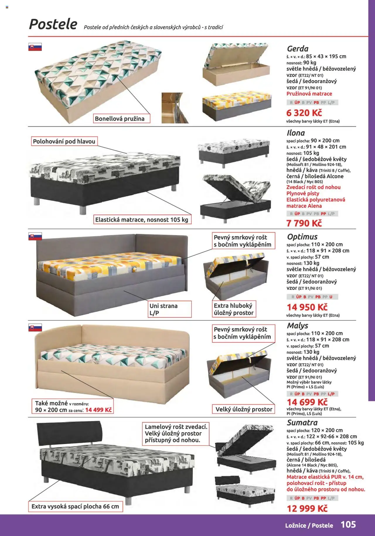 ORFA nábytek katalog 2024-2025 od 15.08.2024 | Strana: 105 | Produkty: Káva, Postele, Matrace, Rošt